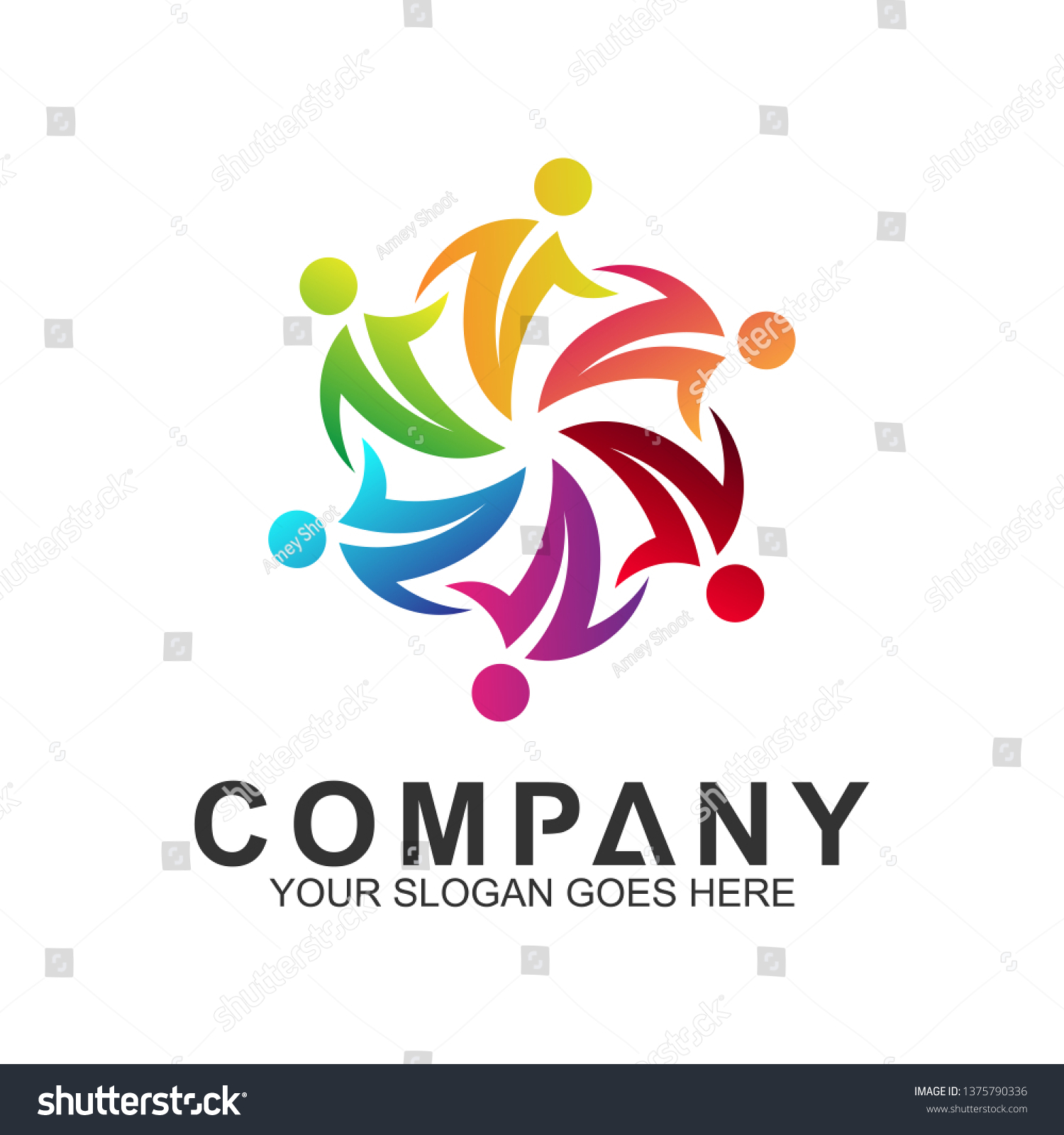 People Connectvector Logo Socialpeople Care Logohuman Stock Vector ...