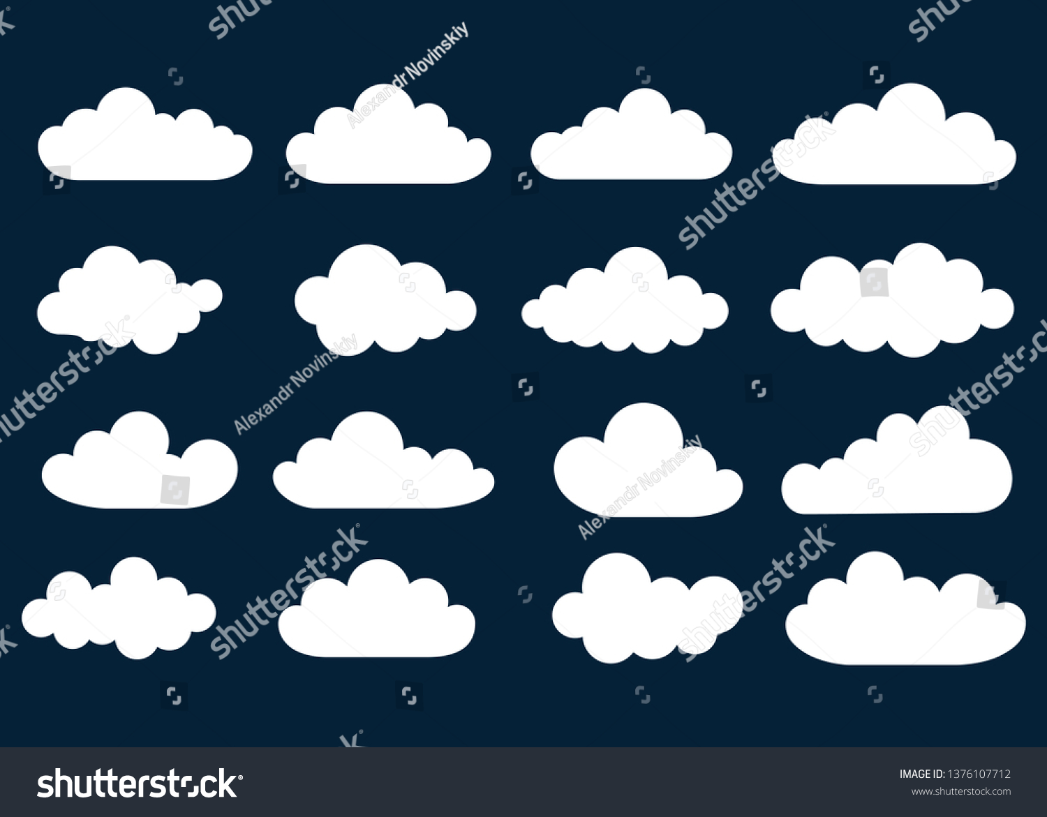 White Clouds On Dark Background Banner Stock Vector (Royalty Free ...