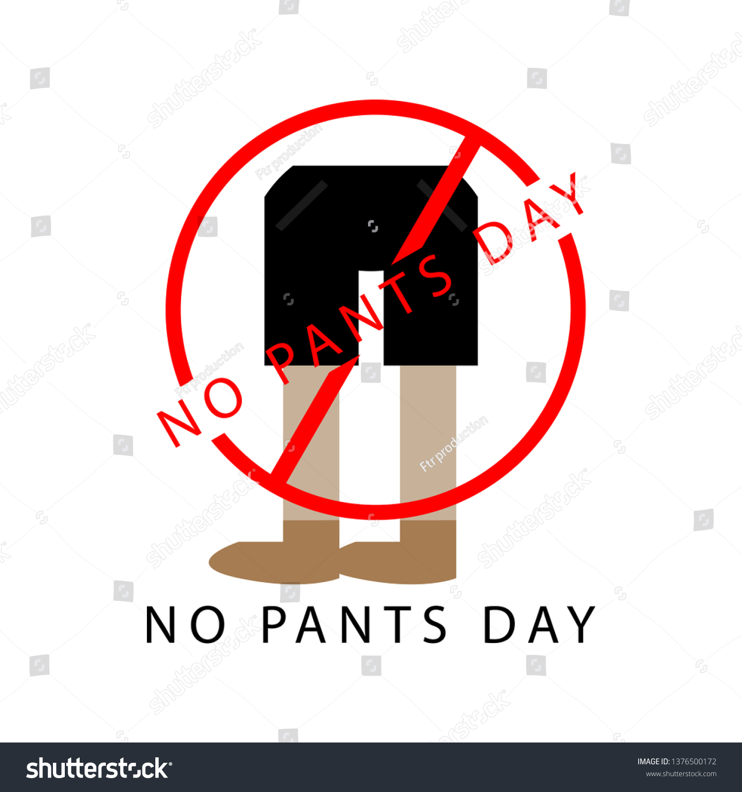 No Pants Day Vector Illustration Stock Vector (Royalty Free) 1376500172