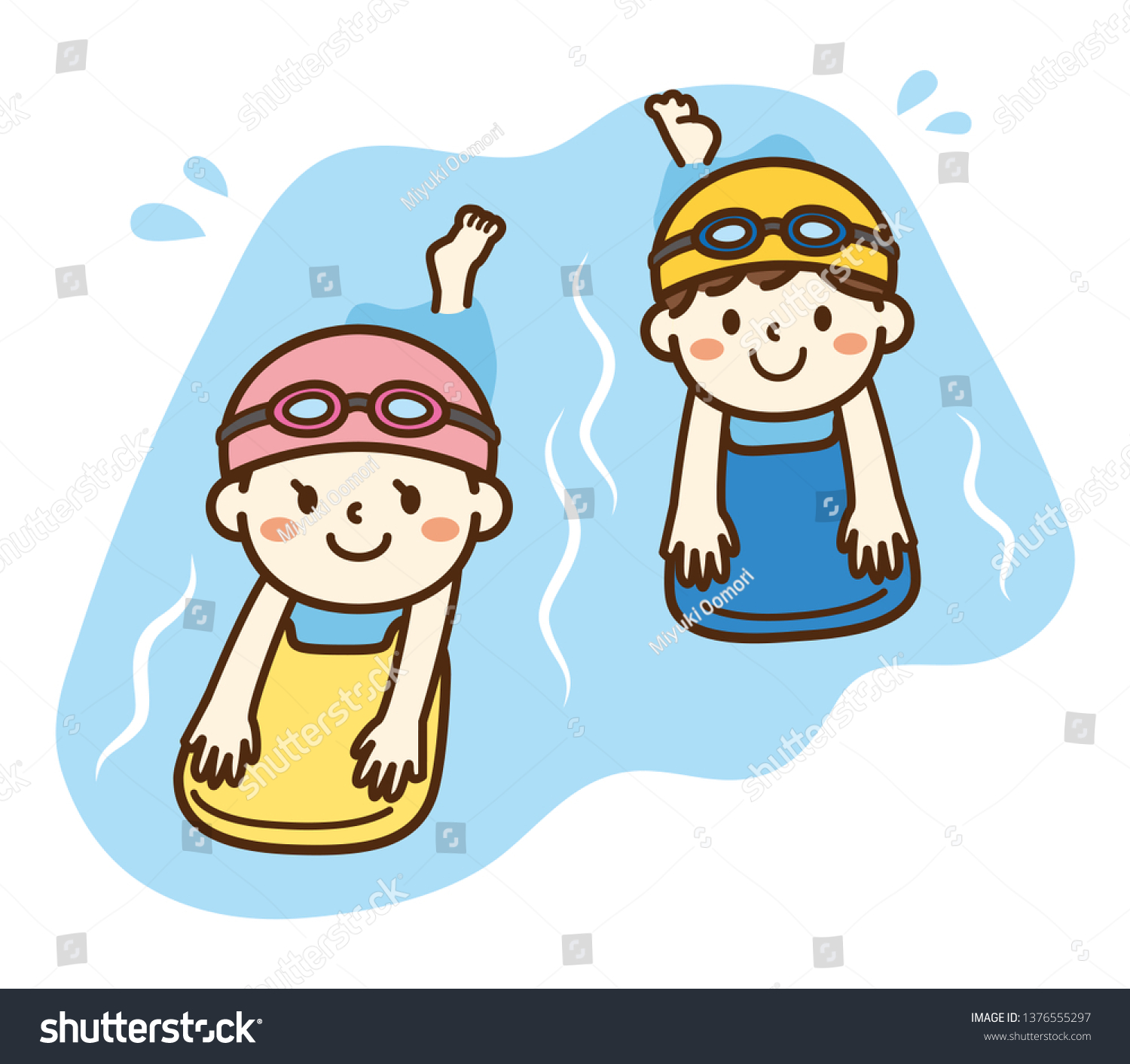 Children Swimming Pool Stock Vector (Royalty Free) 1376555297 ...