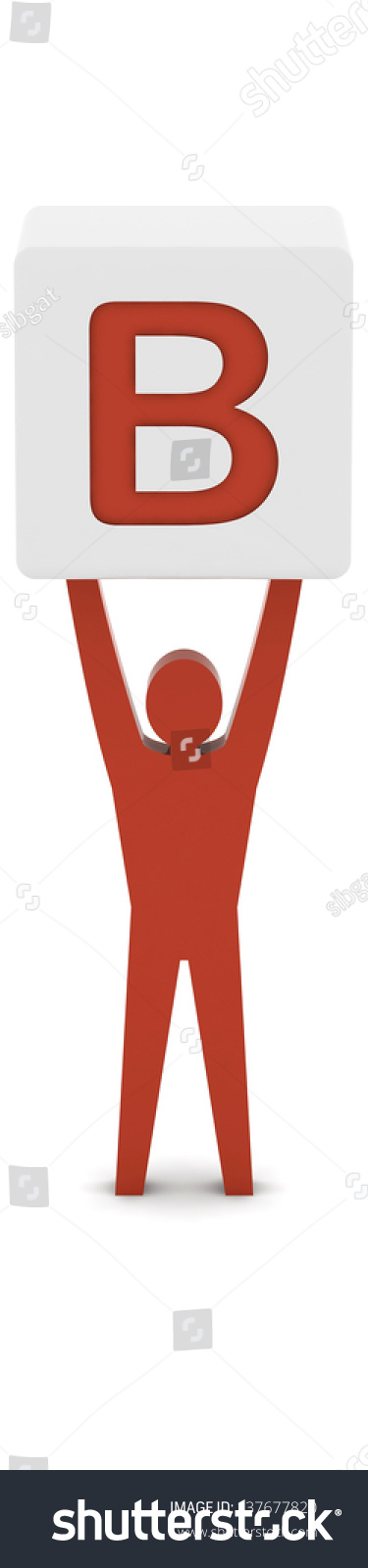 Man Holding Letter B Concept 3d Stock Illustration 137677820 | Shutterstock