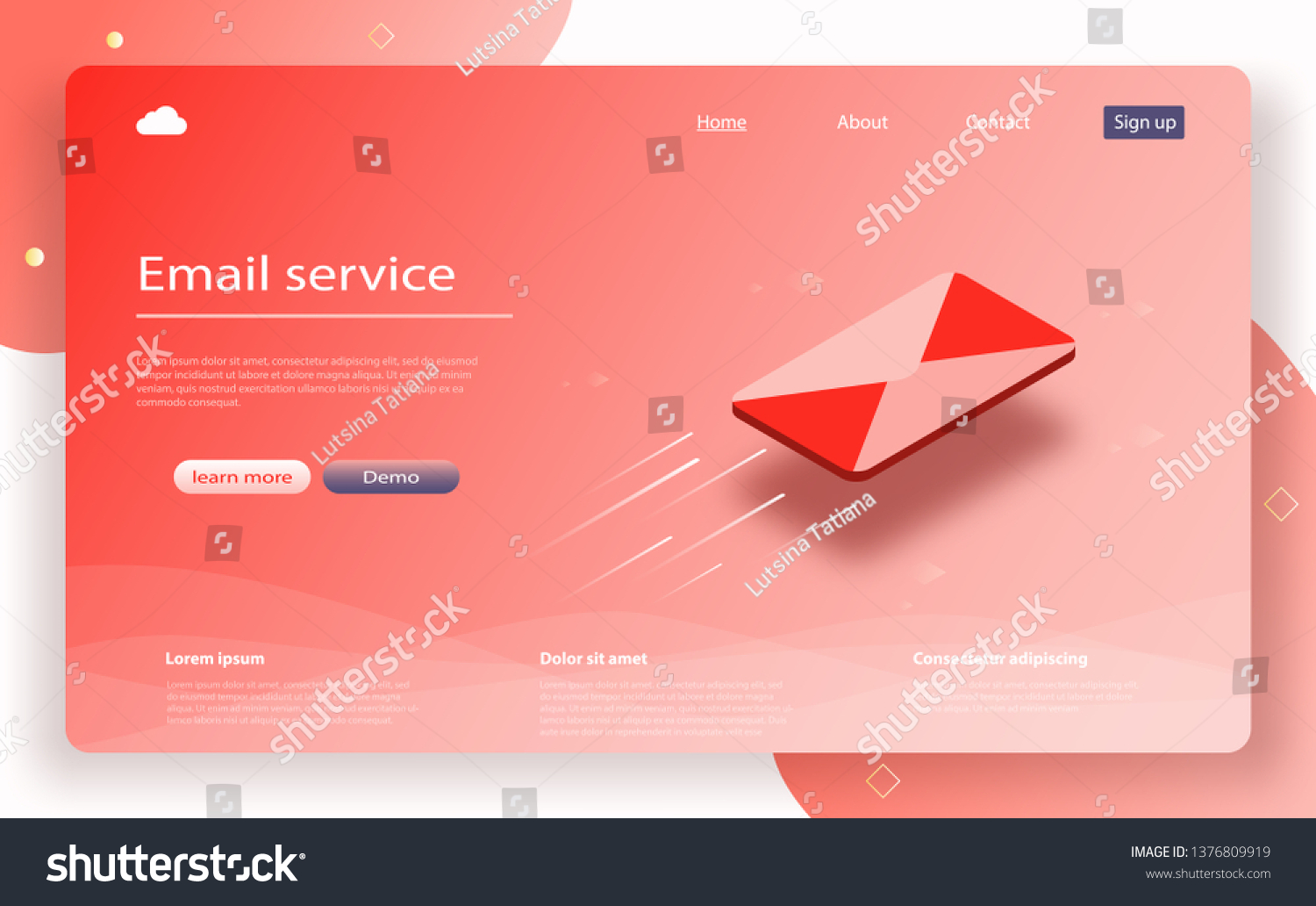 Email Service Isometric Vector Message Icon Stock Vector Royalty Free