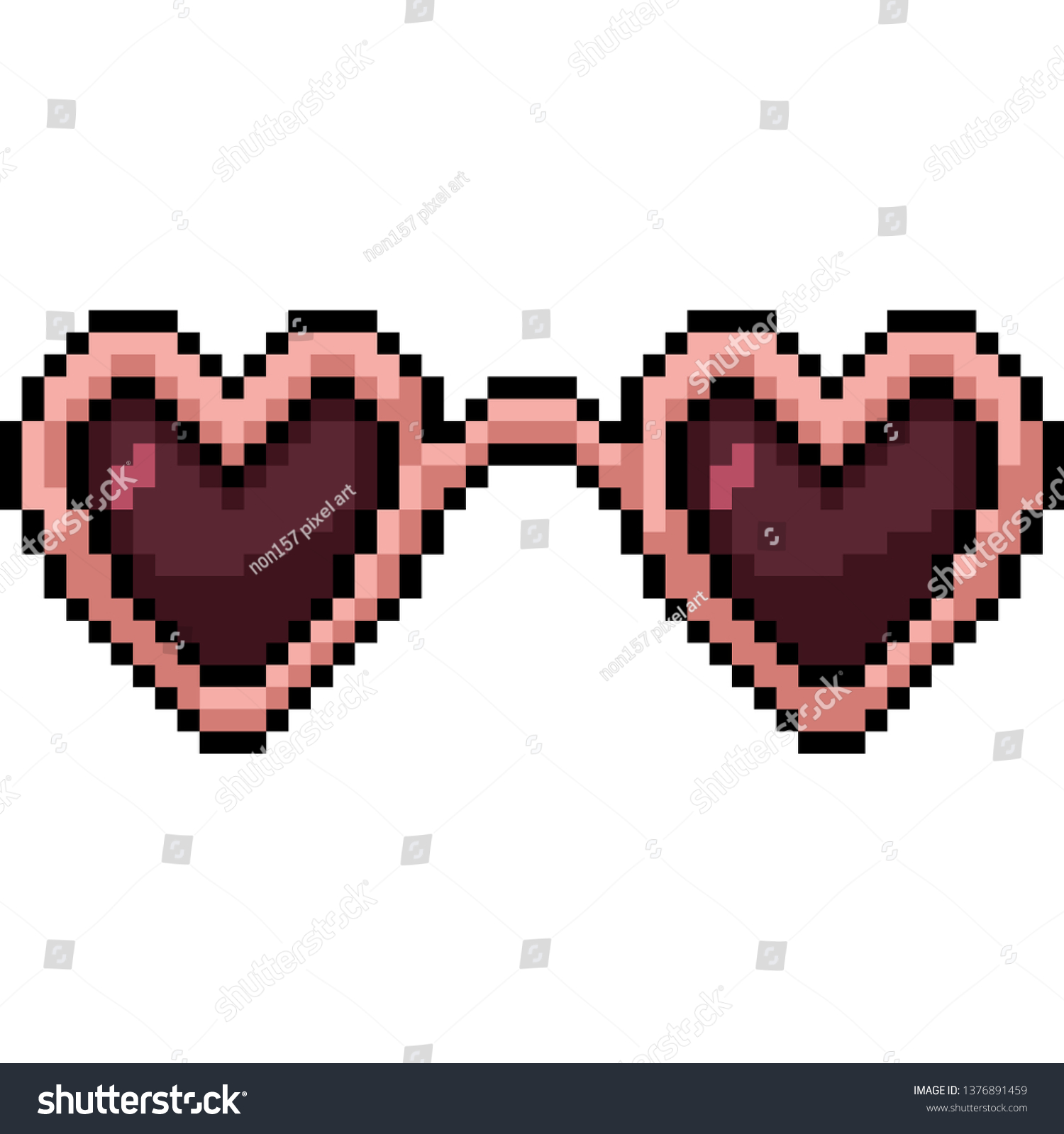 pixel heart glasses