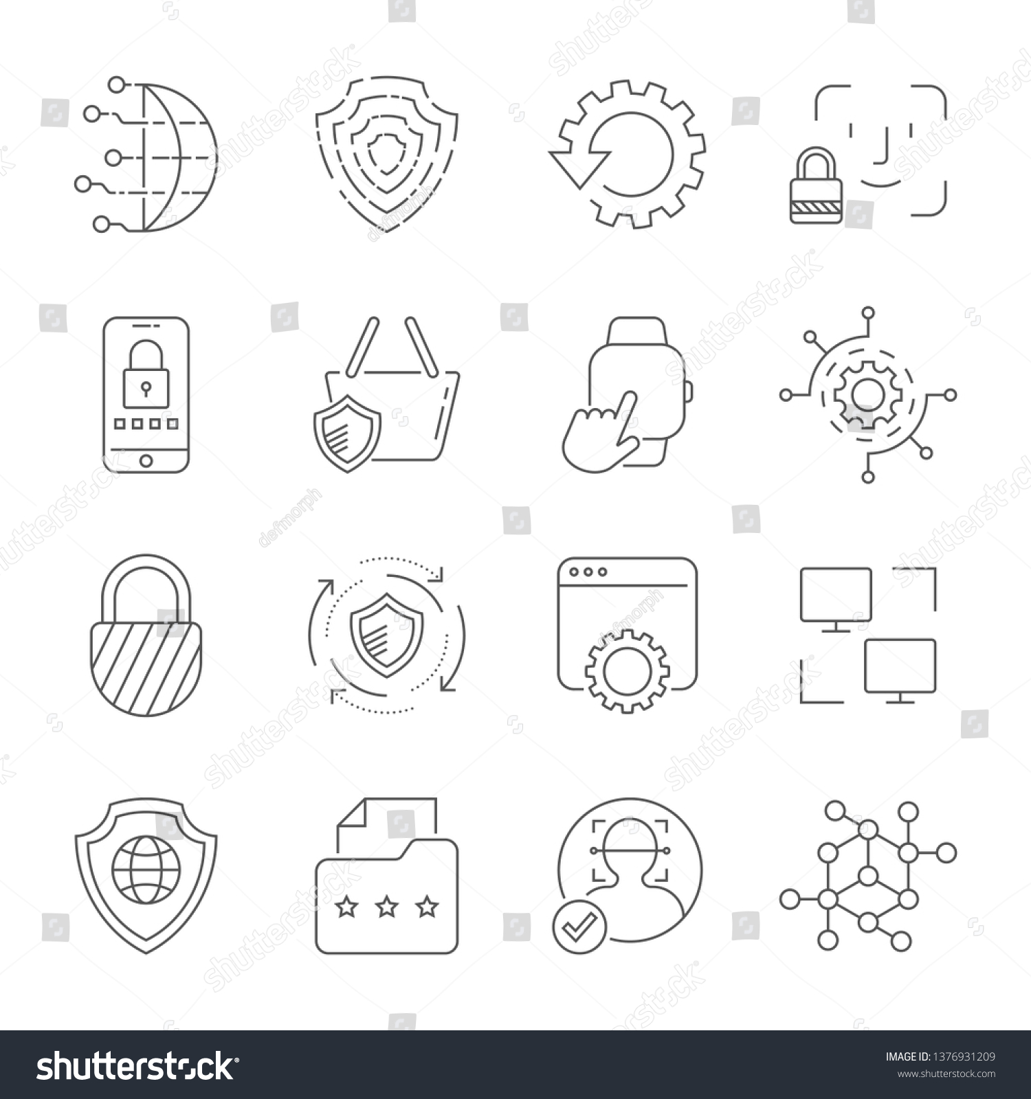 Digital Technology Security Protection Innovation Editable Stock Vector ...