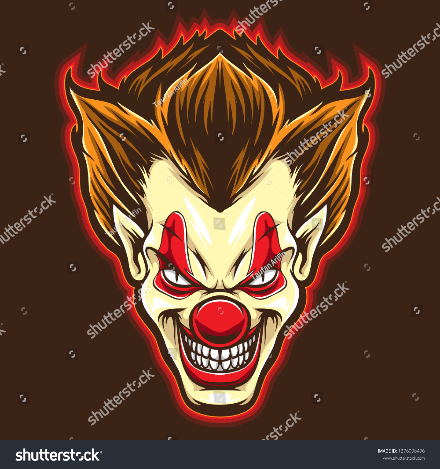 Psyco Clown Vector Stock Vector (Royalty Free) 1376998496 | Shutterstock