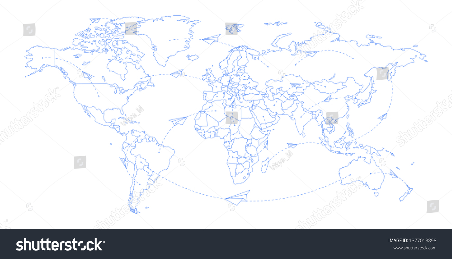 World Map Plane Tracks Aviation Track Stock Vector Royalty Free 1377013898 Shutterstock 