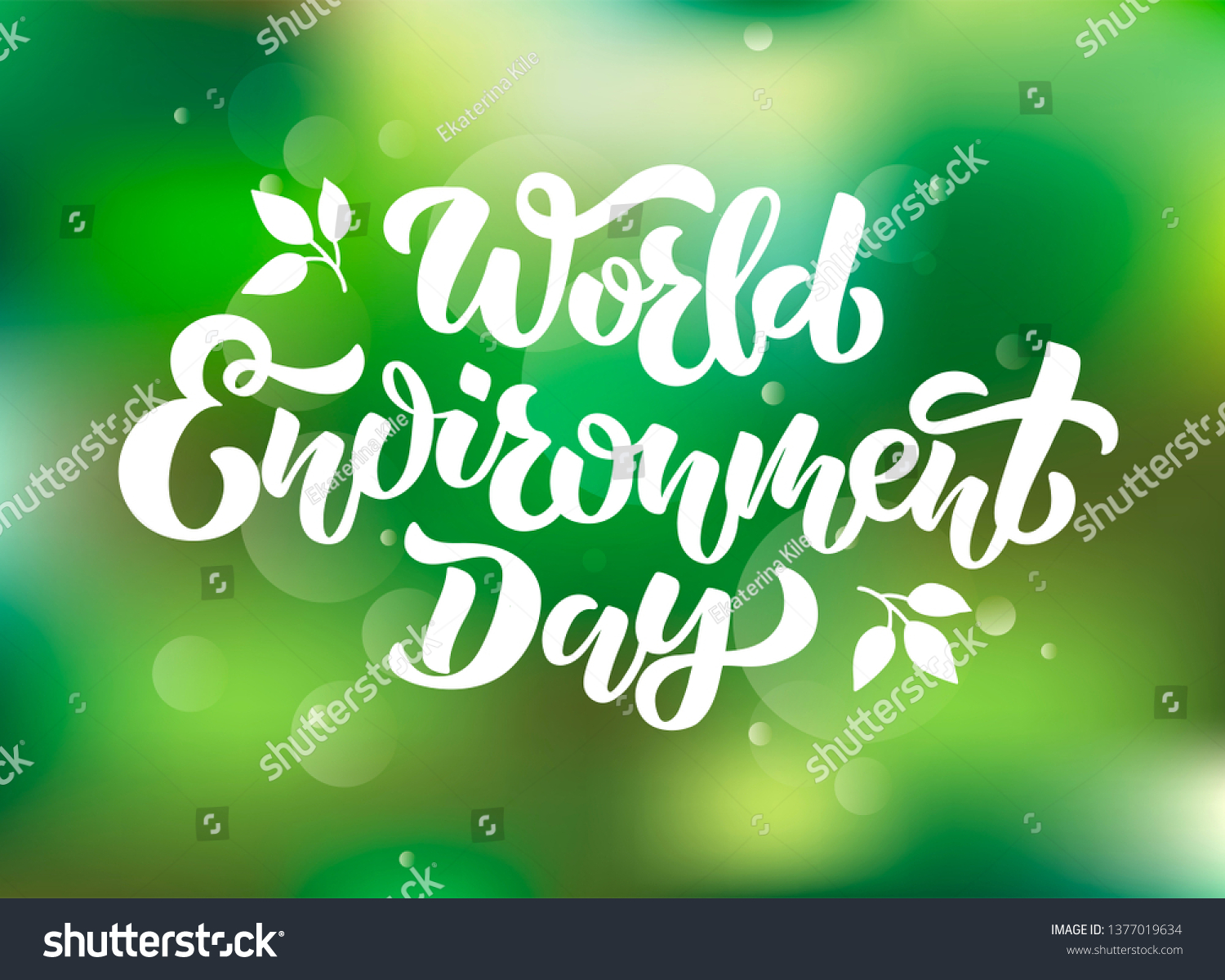 World Environment Day Hand Drawn Lettering Stock Vector (Royalty Free ...