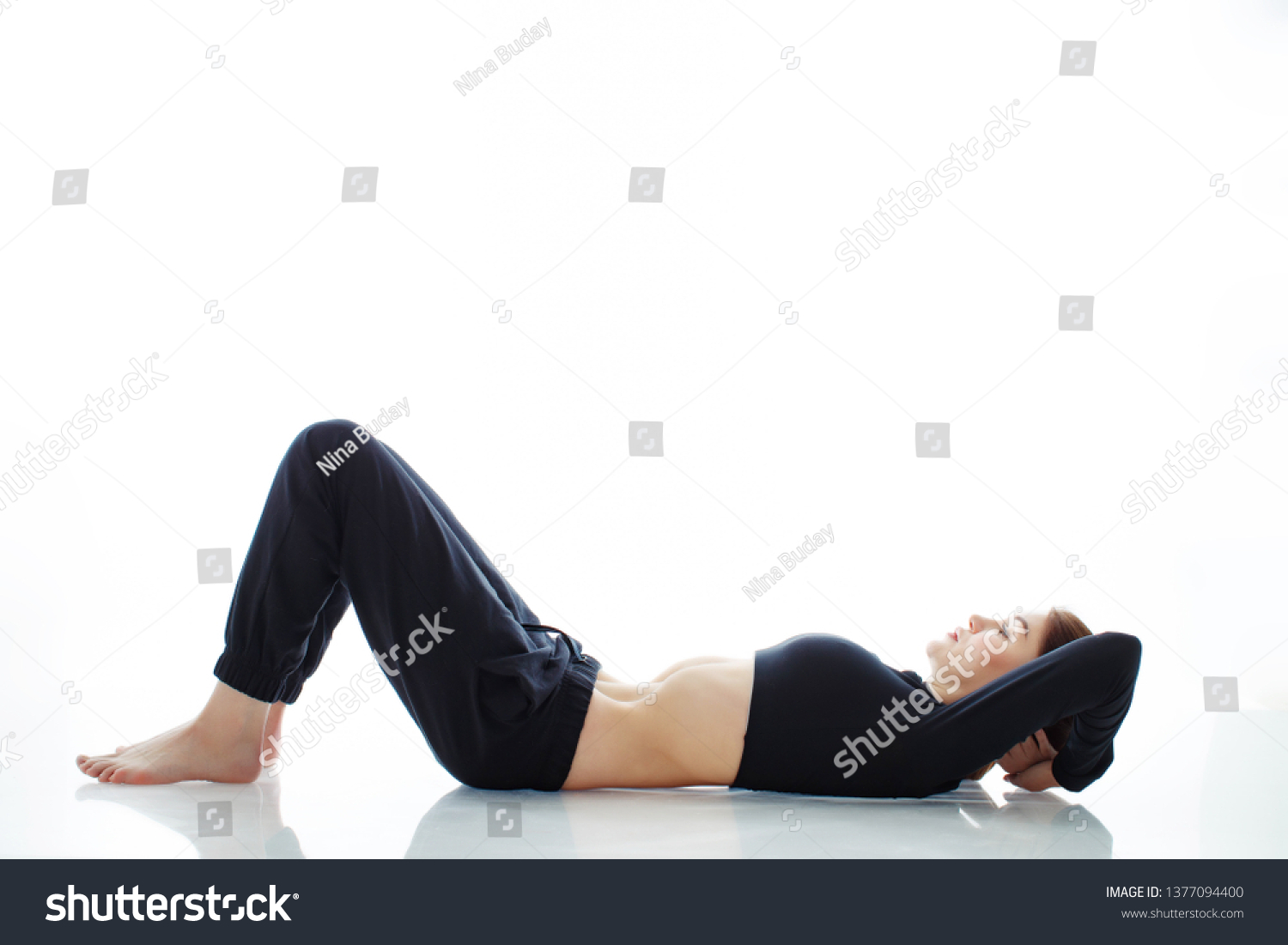 Woman Makes Belly Vacuum Stock Photo 1377094400 | Shutterstock