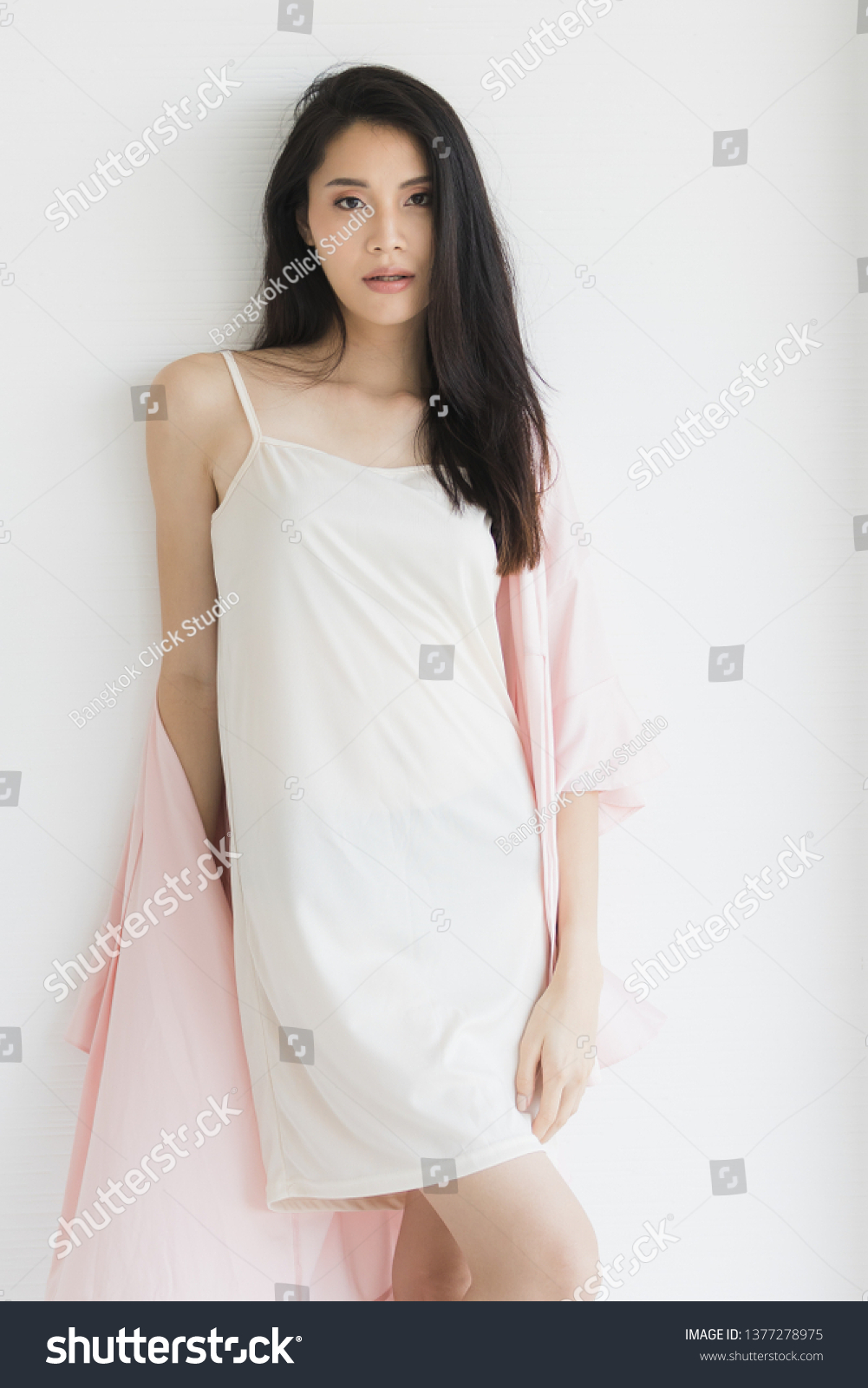 Sexy Asian Woman Model Pajamas Standing库存照片1377278975 Shutterstock