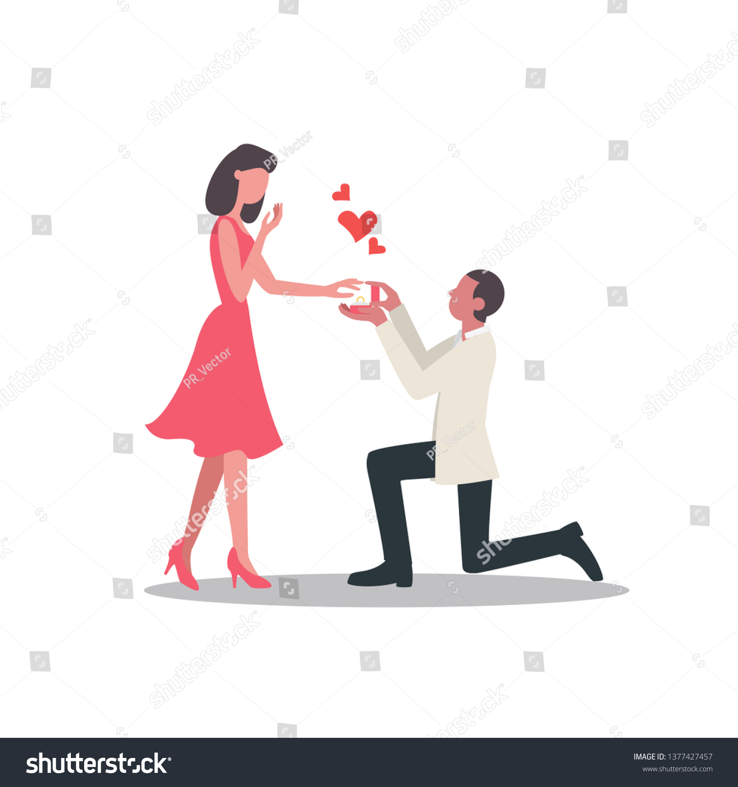 Man Proposes Woman Marry Wedding Marriage Stock Vector (royalty Free 