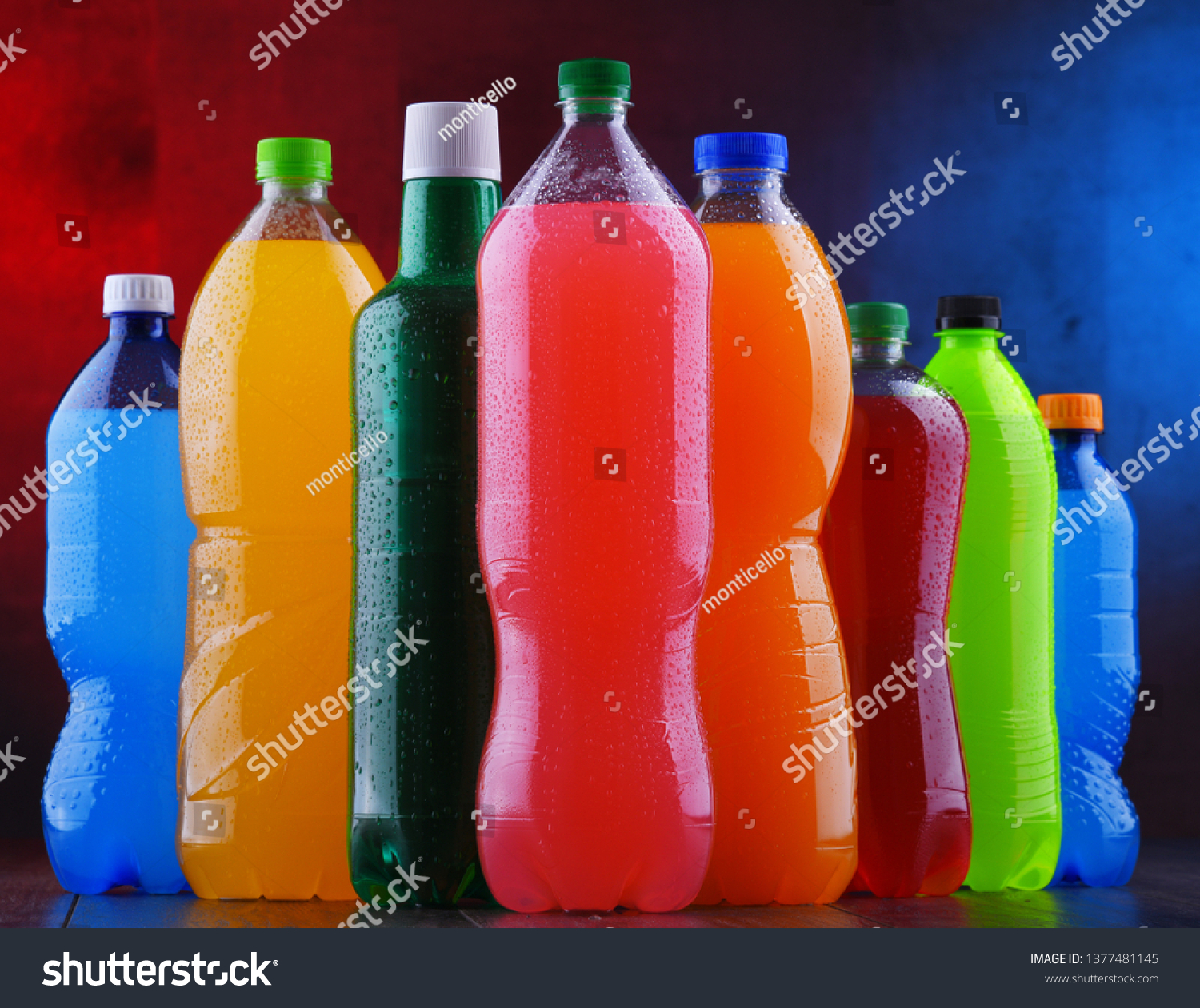 Plastic Bottles Assorted Carbonated Soft Drinks Stock Photo 1377481145 ...