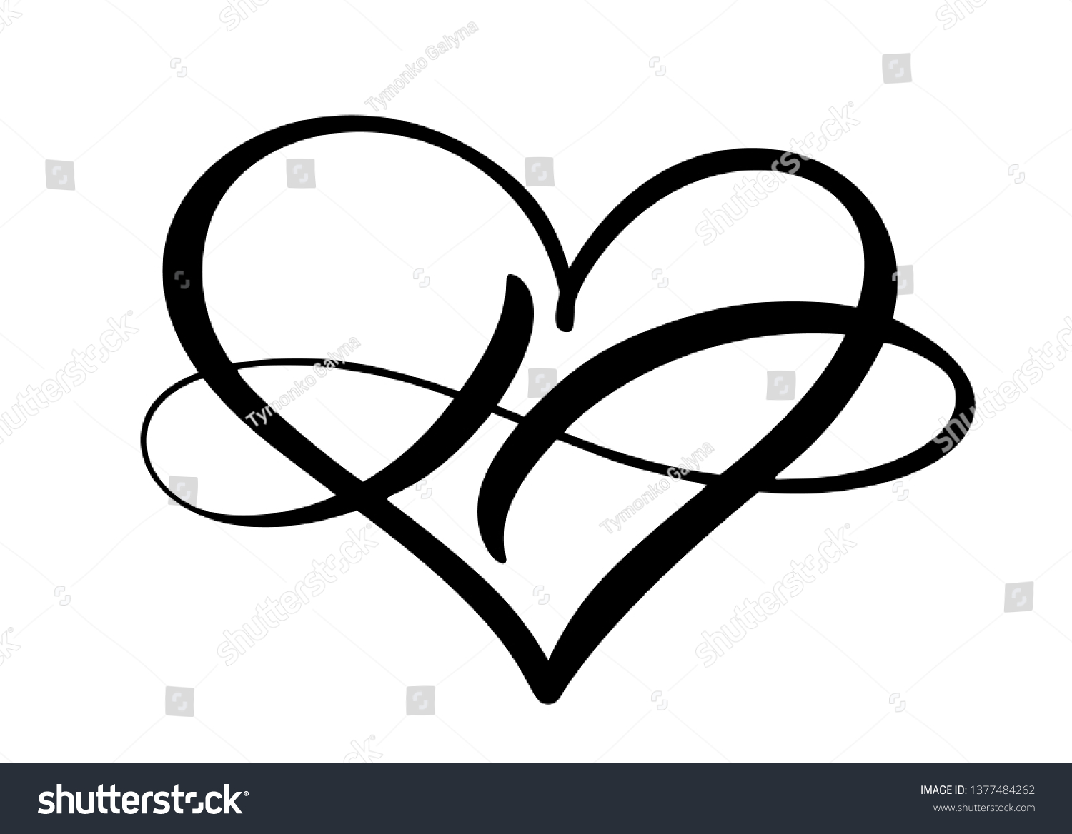 Heart Love Sign Forever Logo Infinity Stock Vector (Royalty Free ...