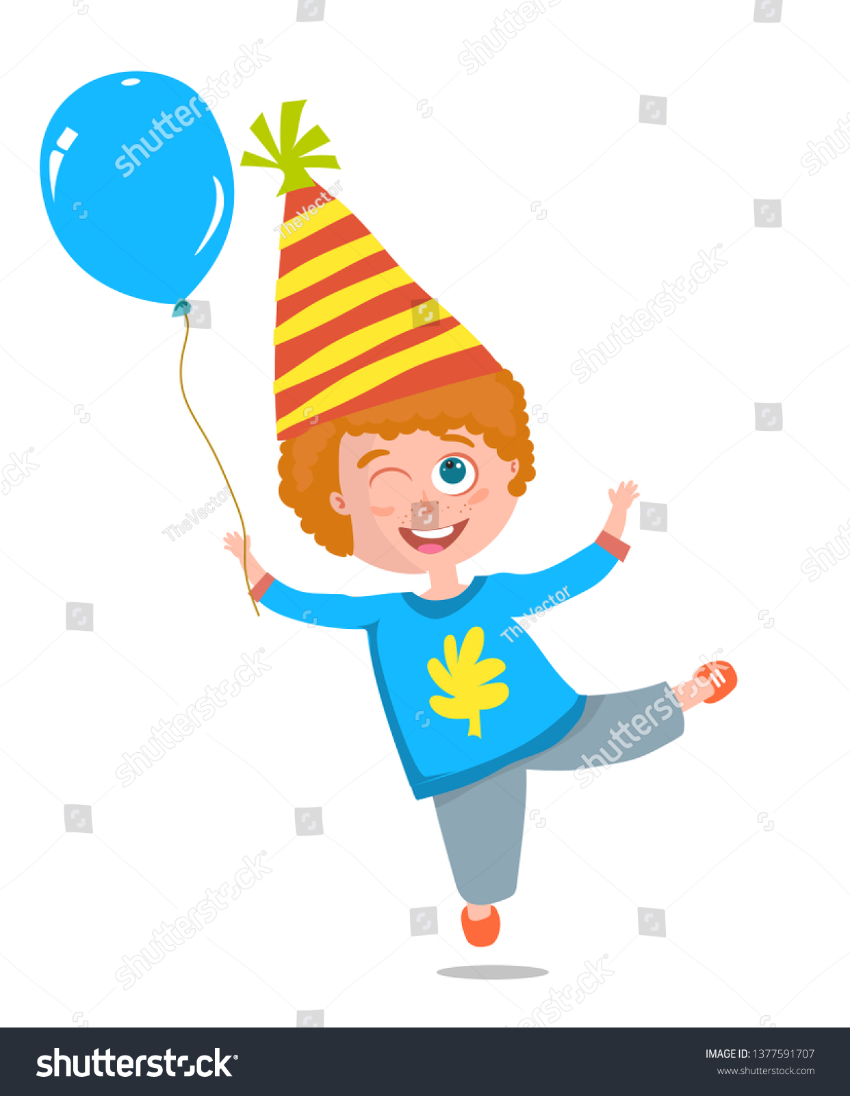 Happy Boy Child Birthday Party Vector Stock Vector (Royalty Free ...