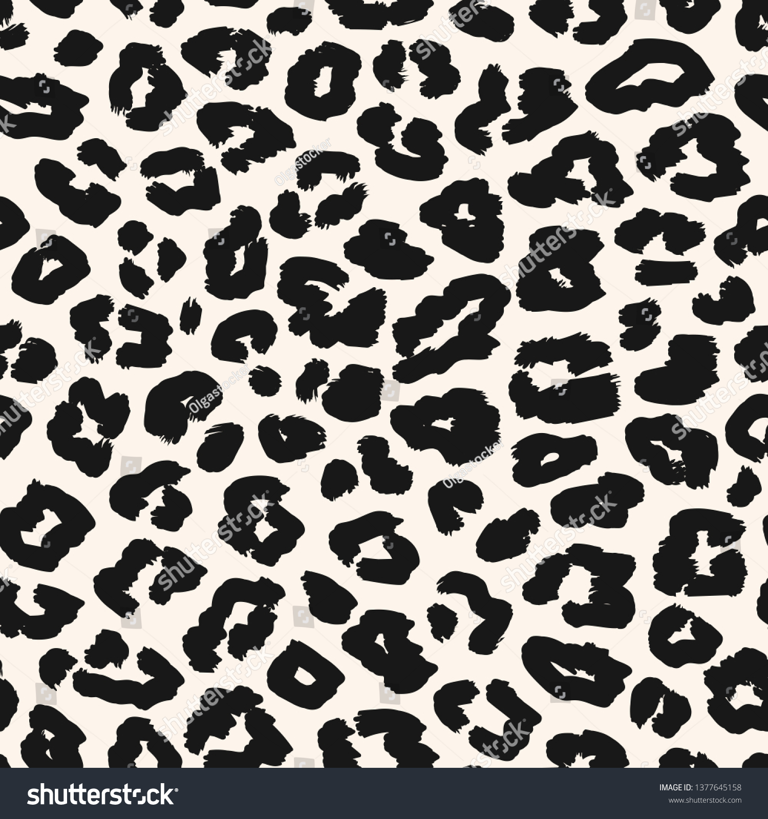 Leopard Print Pattern Black White Vector Stock Vector (Royalty Free ...