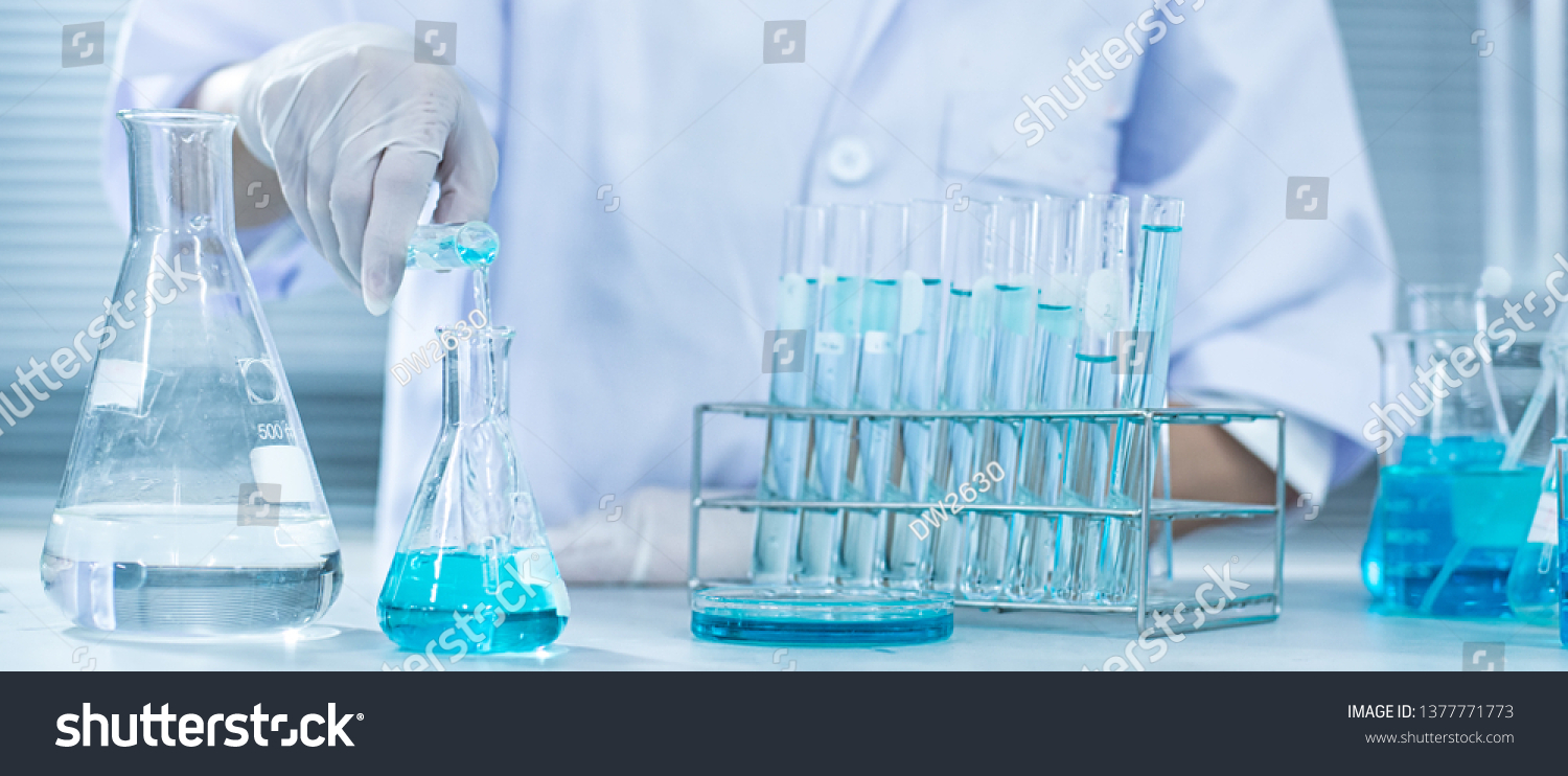 Solution Science Laboratory Background Stock Photo 1377771773 ...