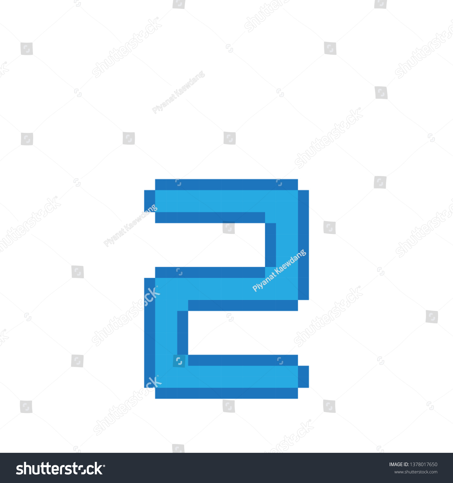 Number 2 Pixel Art Stock Vector (Royalty Free) 1378017650 | Shutterstock