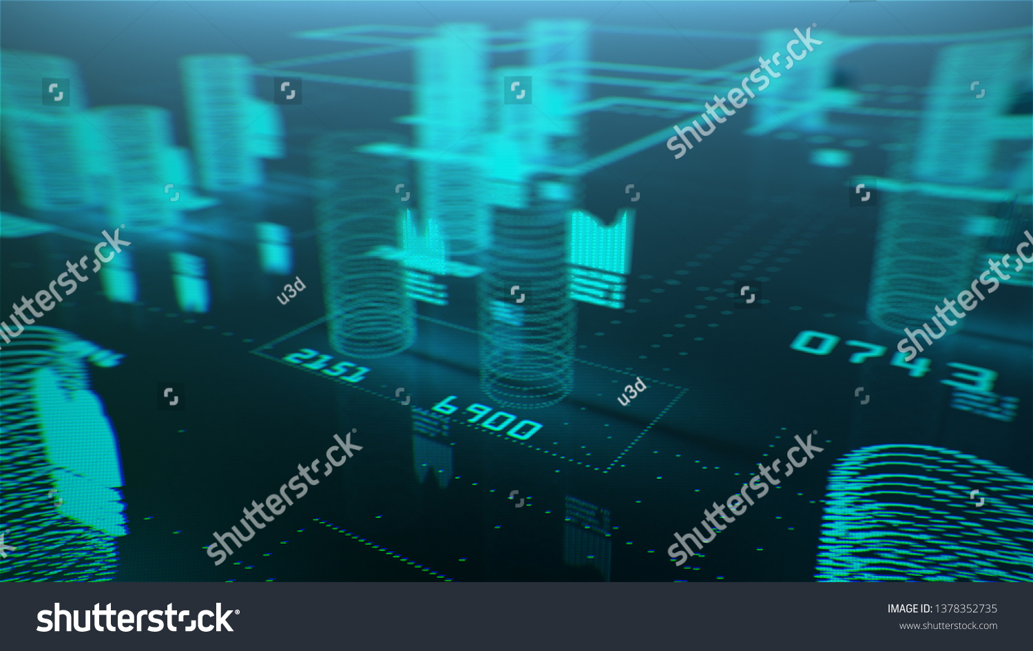 Big Data Structures Infographics 3d Illustration Stock Illustration ...