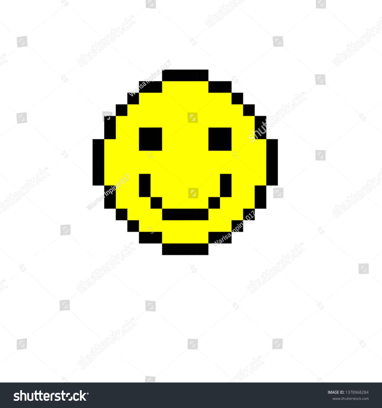 Vektor Stok Pixel Art Emoji Tanpa Royalti 1378968284 Shutterstock 6001