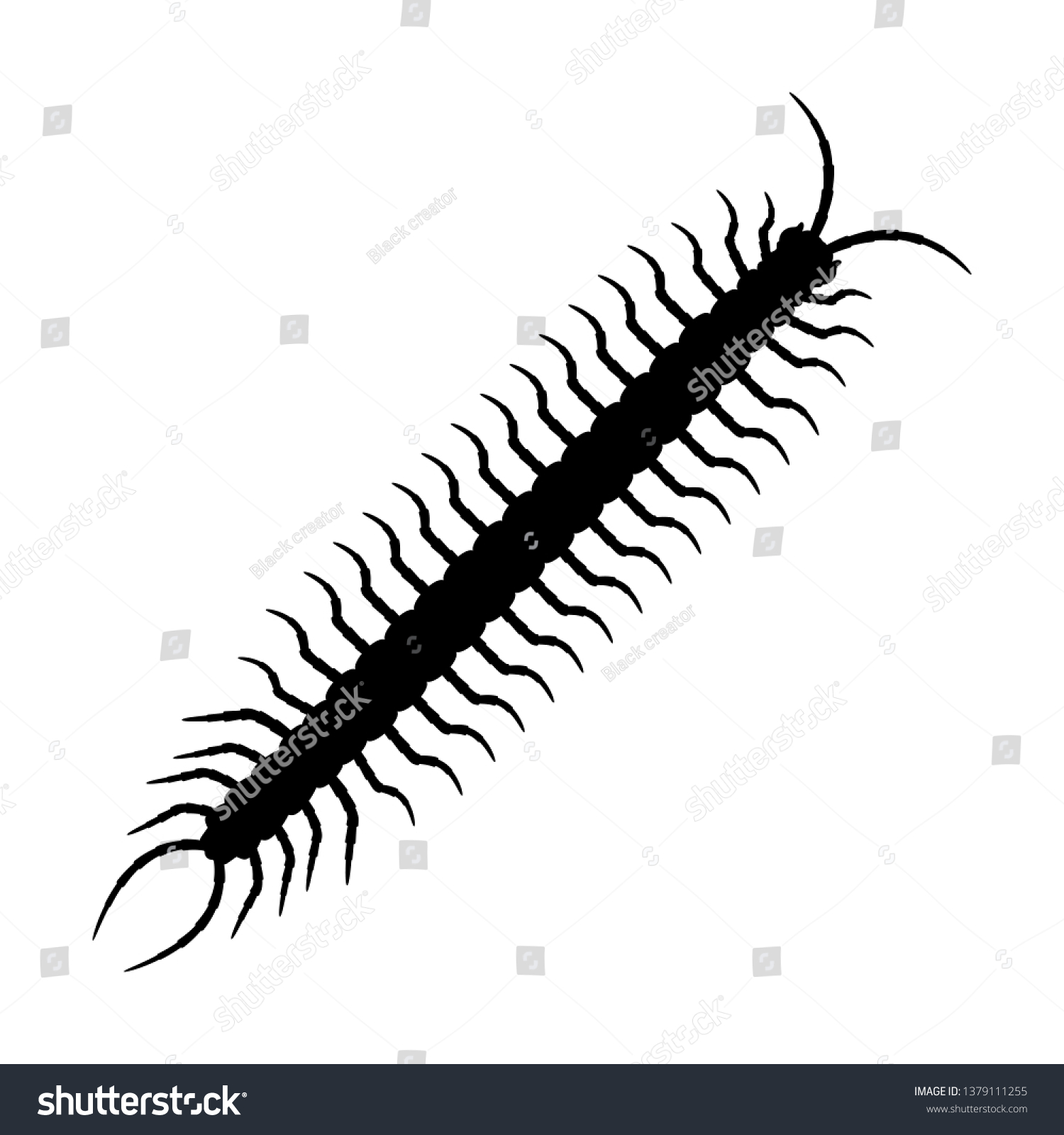 Centipede Silhouette Vector Stock Vector (Royalty Free) 1379111255 ...