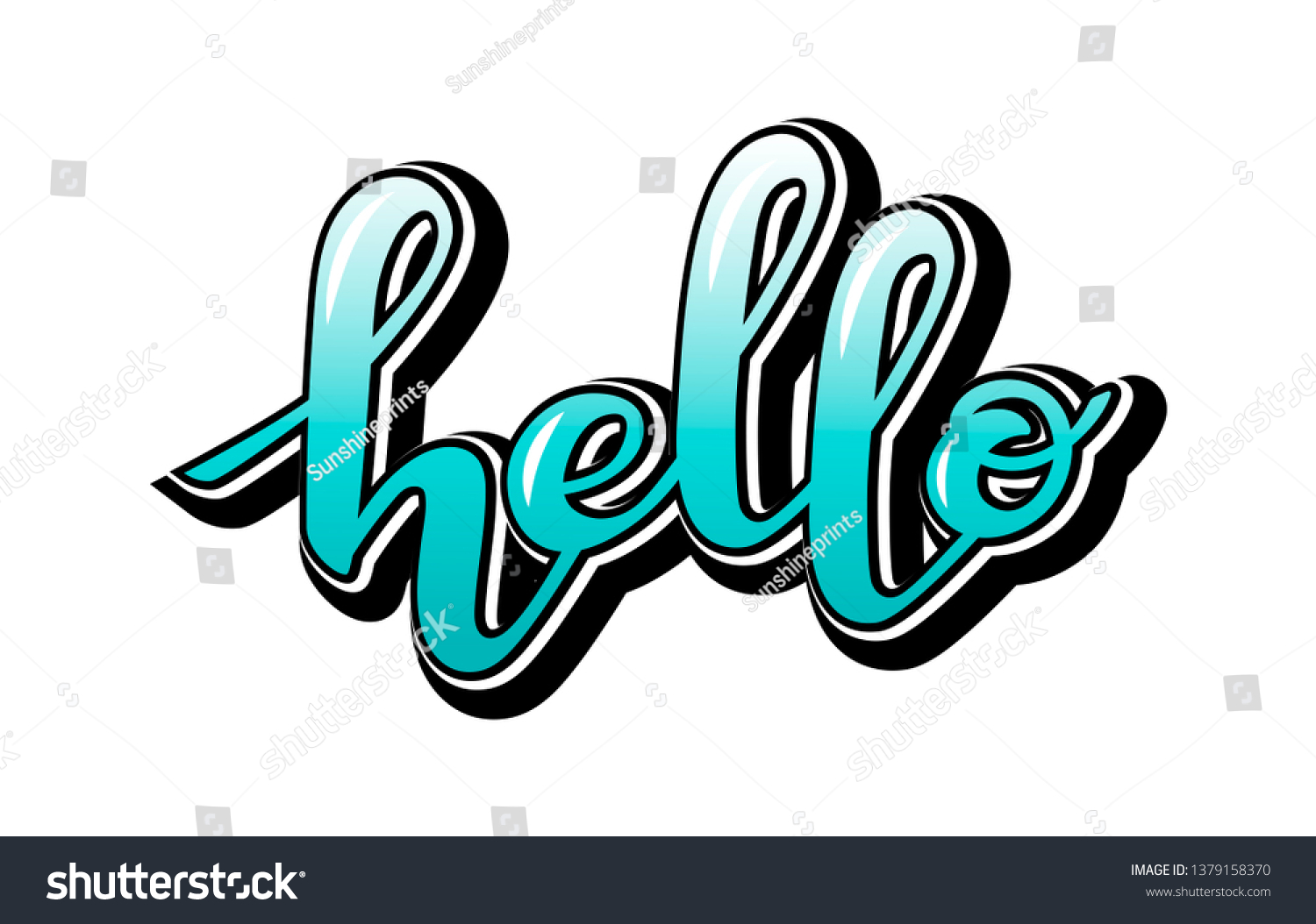 Hand Written Vector Hello Text Cute Stock Vector (Royalty Free ...