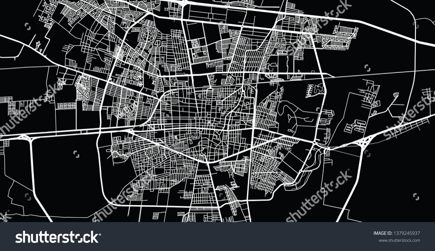 Urban Vector City Map Celaya Mexico Stock Vector (Royalty Free ...