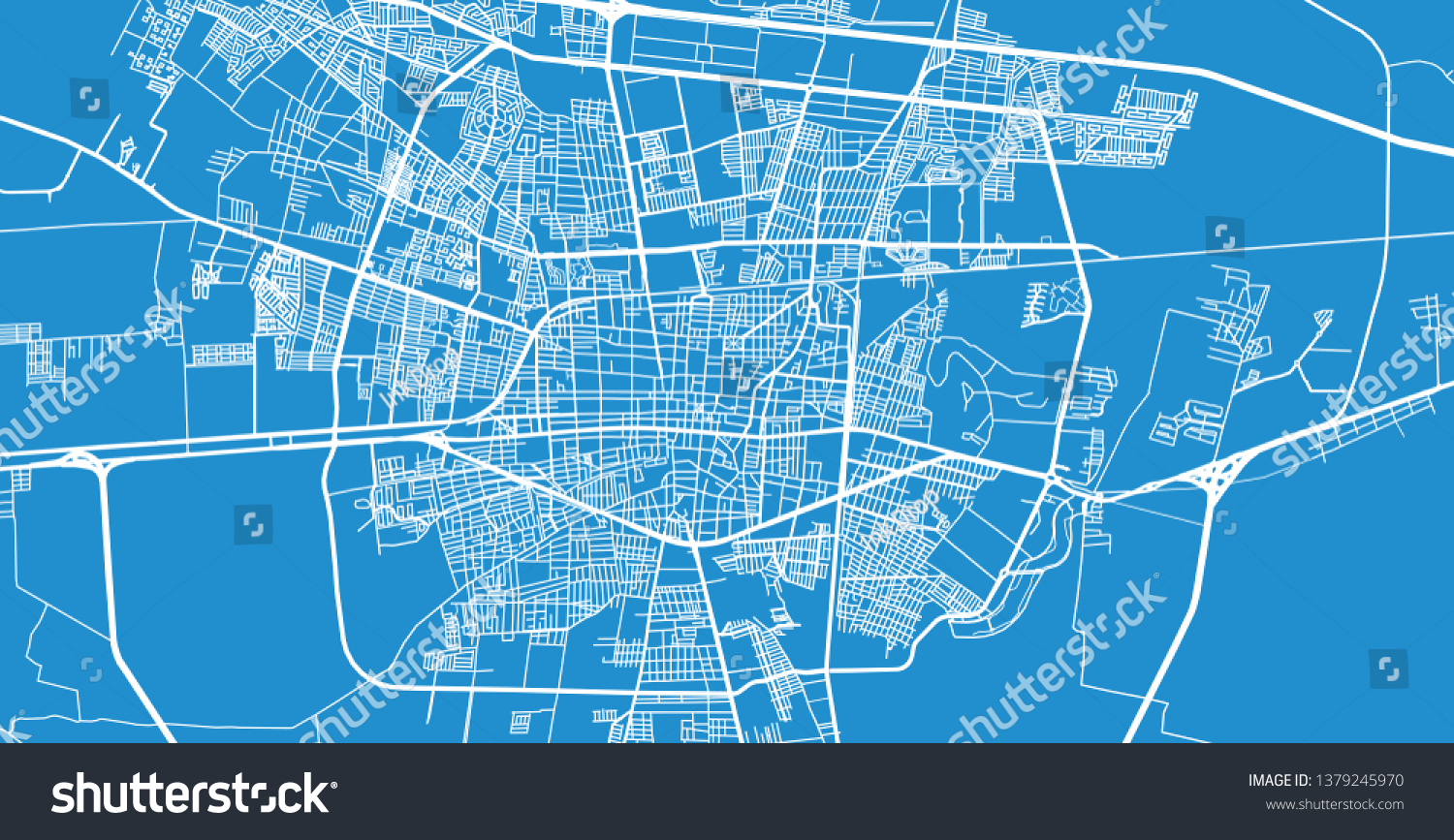 Urban Vector City Map Celaya Mexico Stock Vector (Royalty Free ...