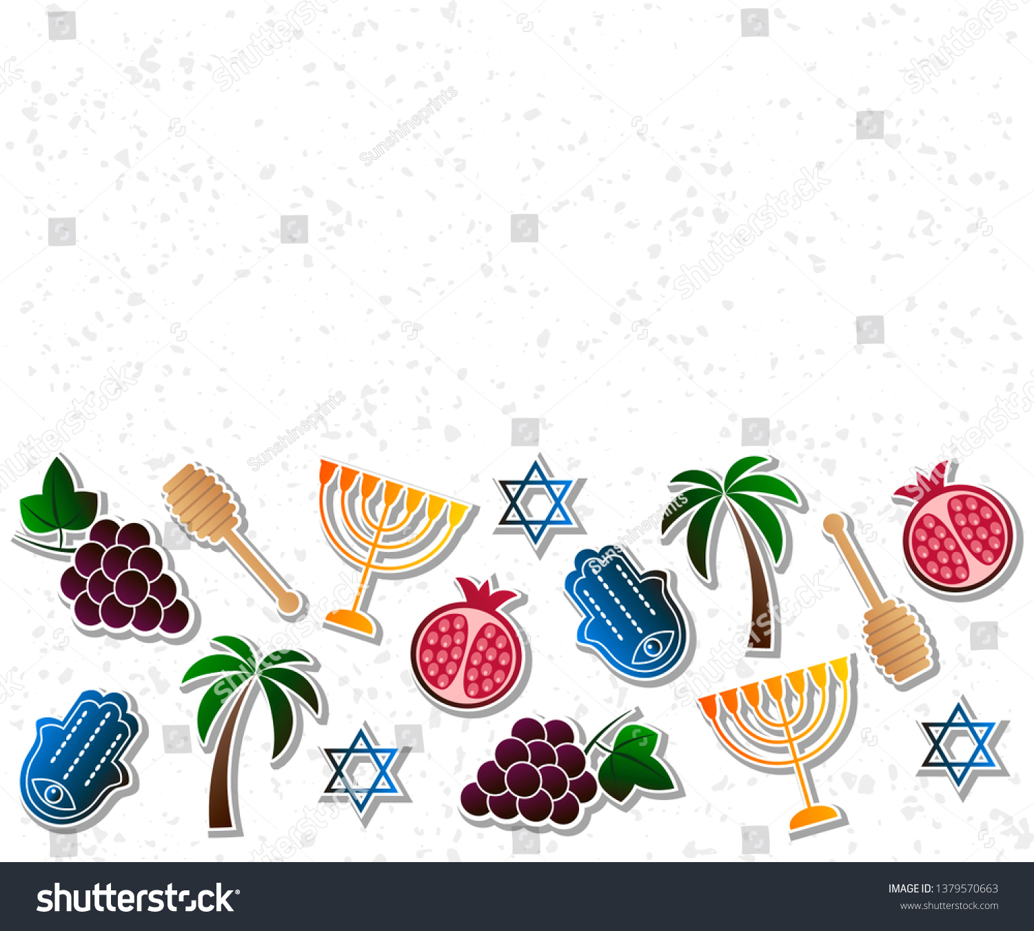 Vector Illustration Israel Symbols Israel Israel Stock Vector (Royalty ...