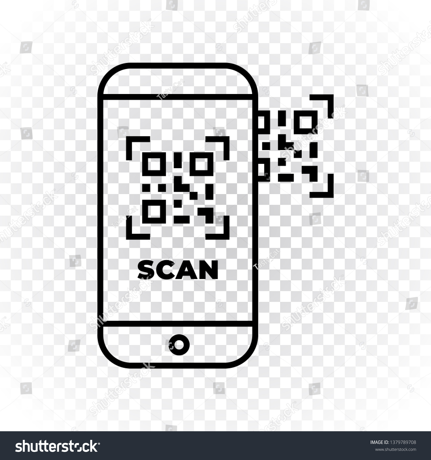 Mobile Phone Icon Scanning Qrcode On Stock Vector (Royalty Free ...