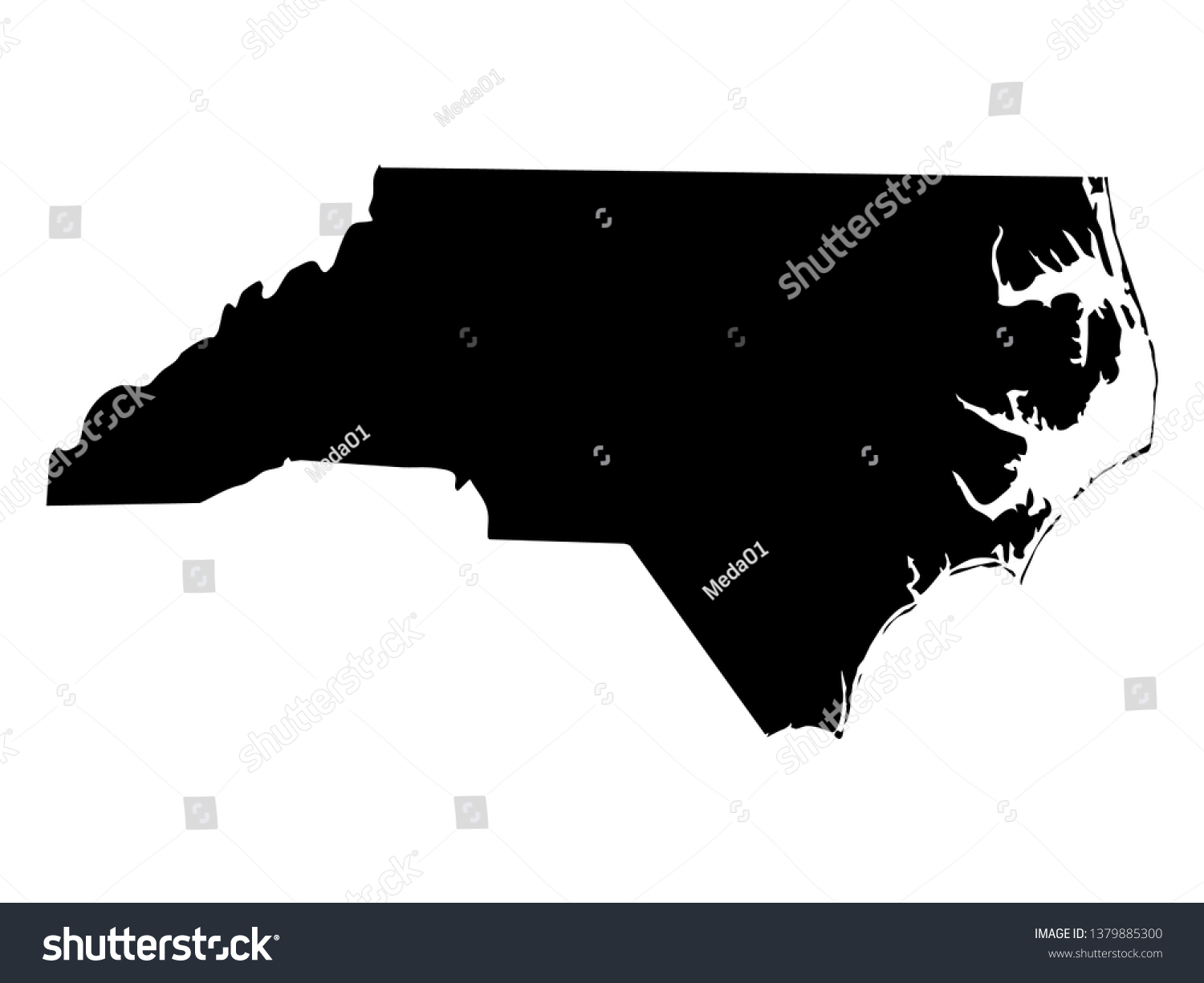 Vector Illustration North Carolina Map Stock Vector (Royalty Free ...