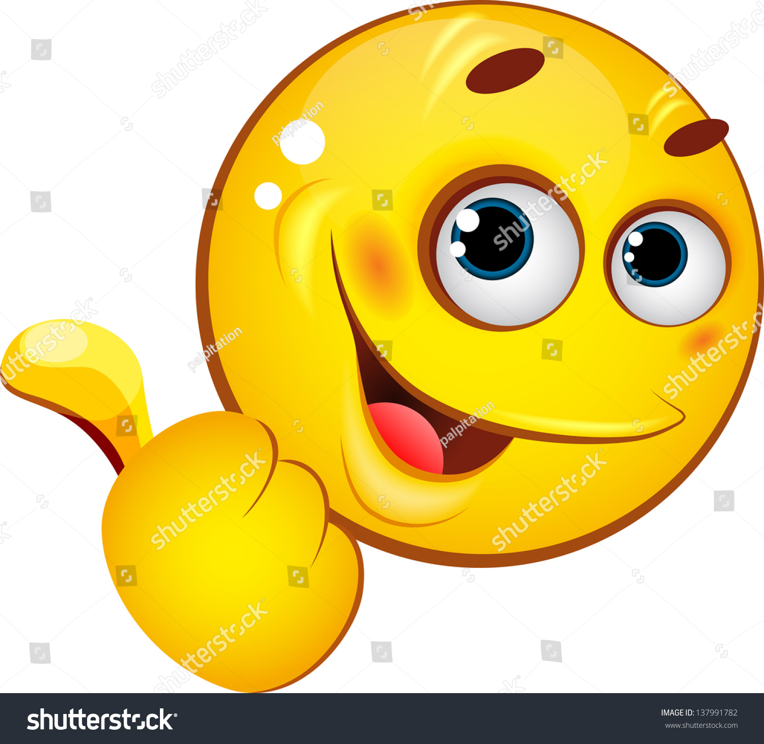 Emoticon Showing Thumb Stock Vector (Royalty Free) 137991782 | Shutterstock