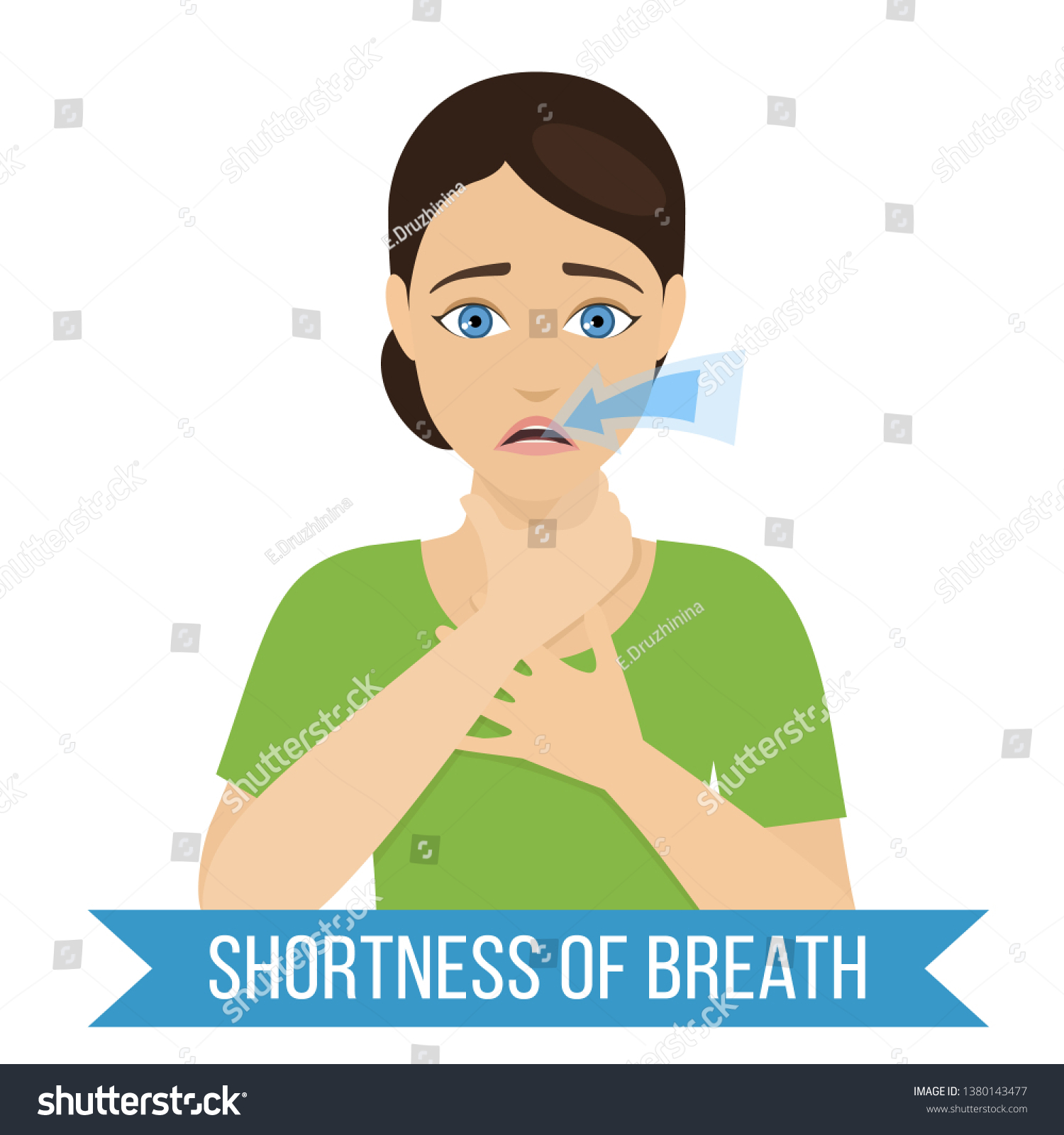 Common Symptom Panic Disorder Shortness Breath Stock Illustration ...