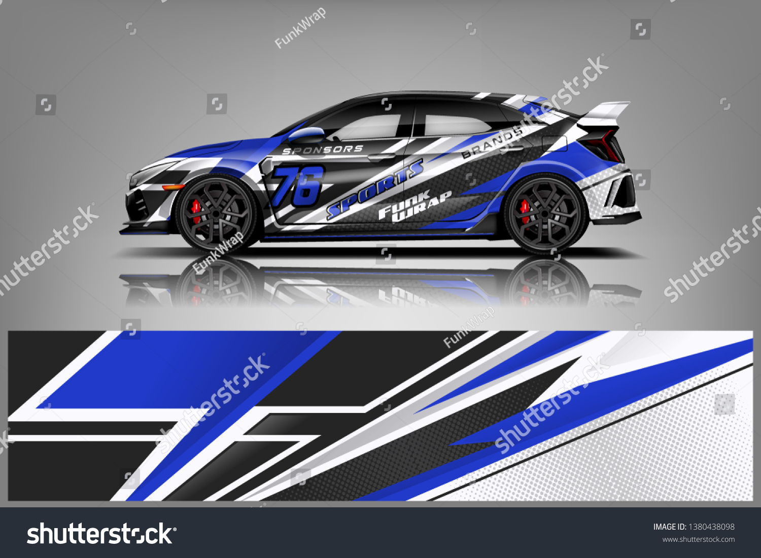 Racing Car Wrap Design Sedan Hatchback Stock Vector (Royalty Free ...