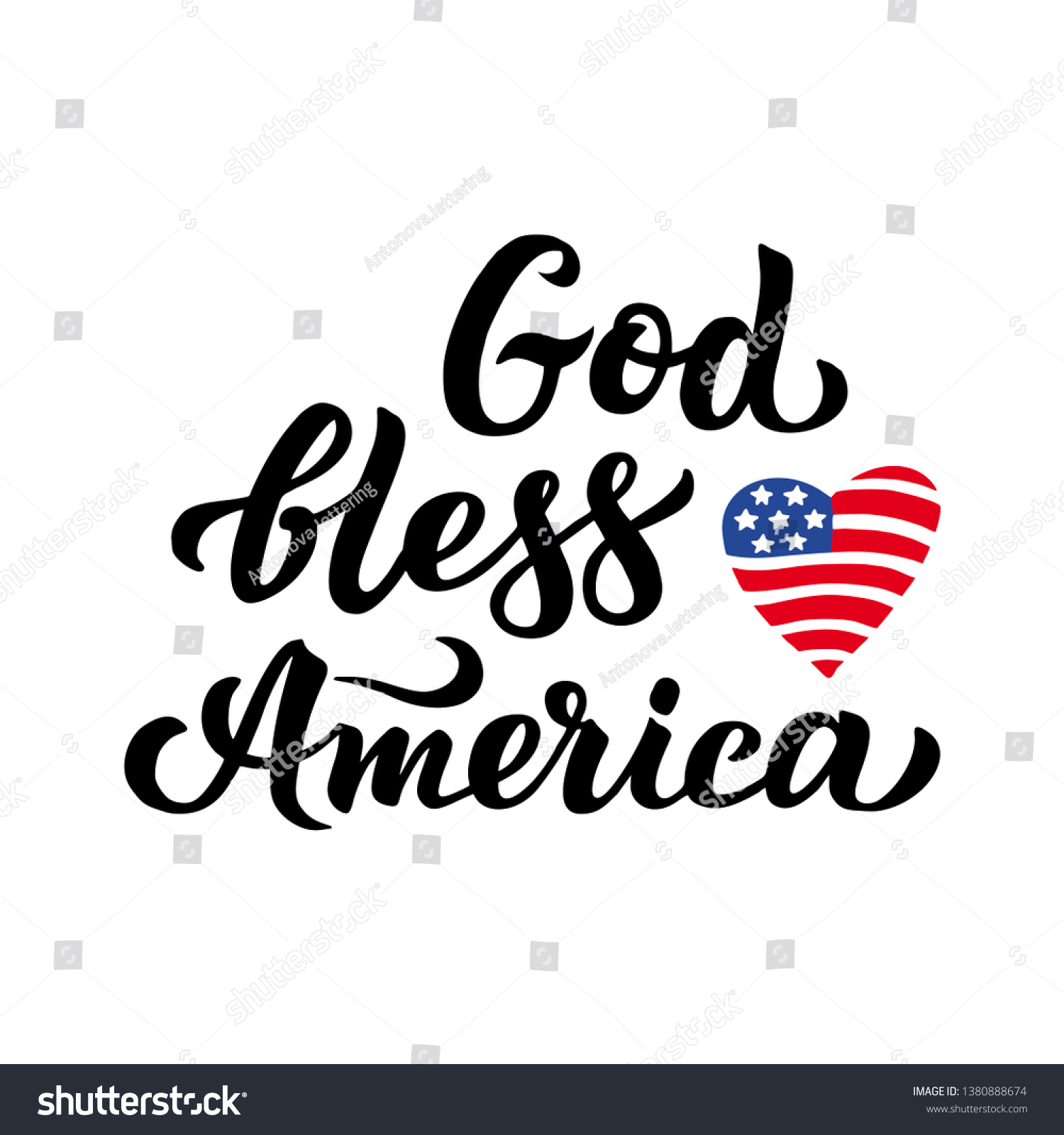 God Bless America American Flag Patriotic Stock Vector (Royalty Free ...