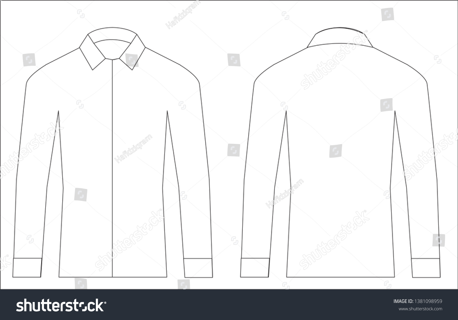 Blank Formal Shirt Template Design Blank Stock Vector (Royalty Free ...