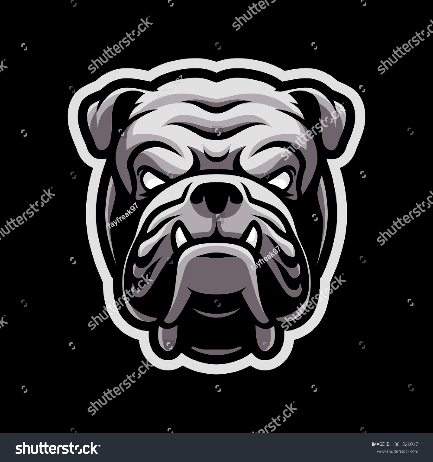 Angry Bulldog Head Sport Esport Gaming Stock Vector (Royalty Free ...