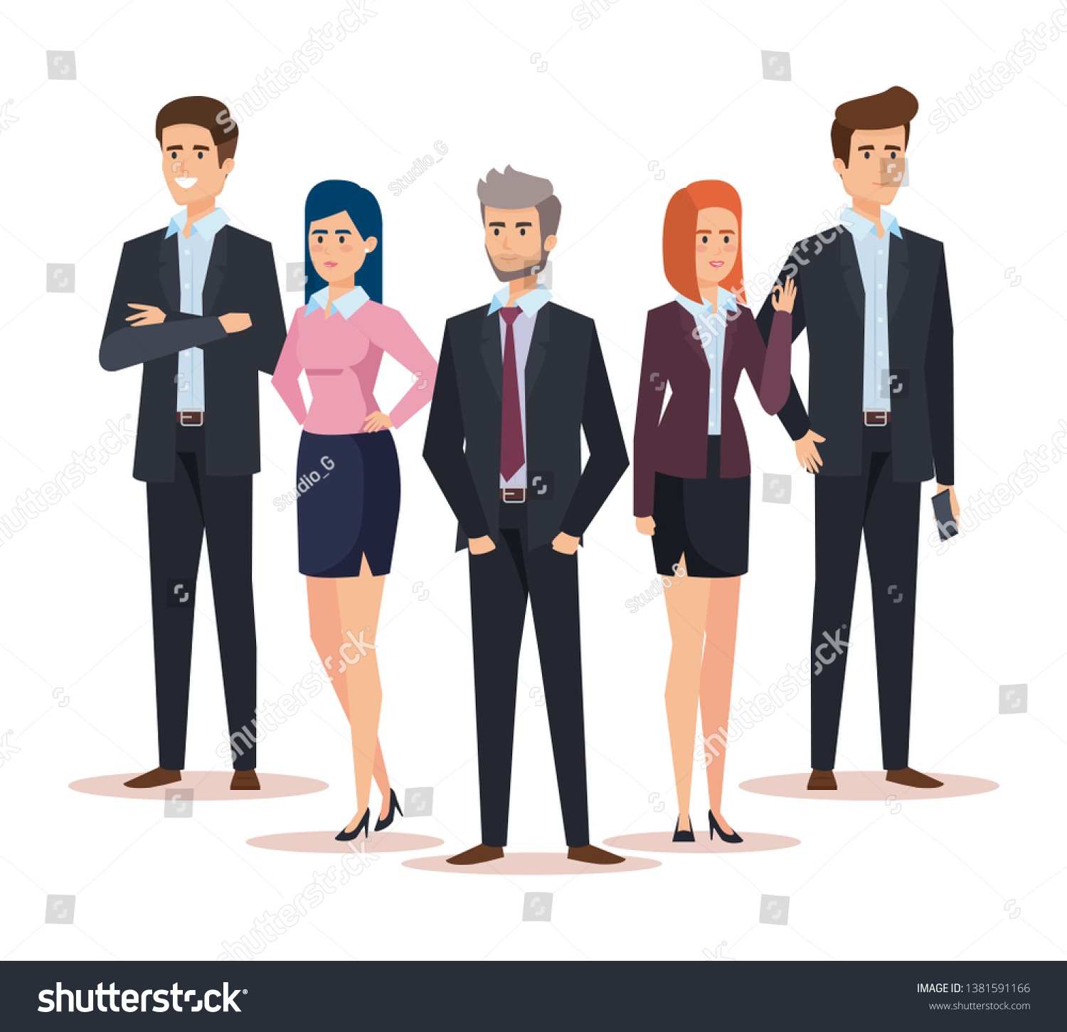 Corporate Businesswomen Businessmen Professional Success Stock Vector 