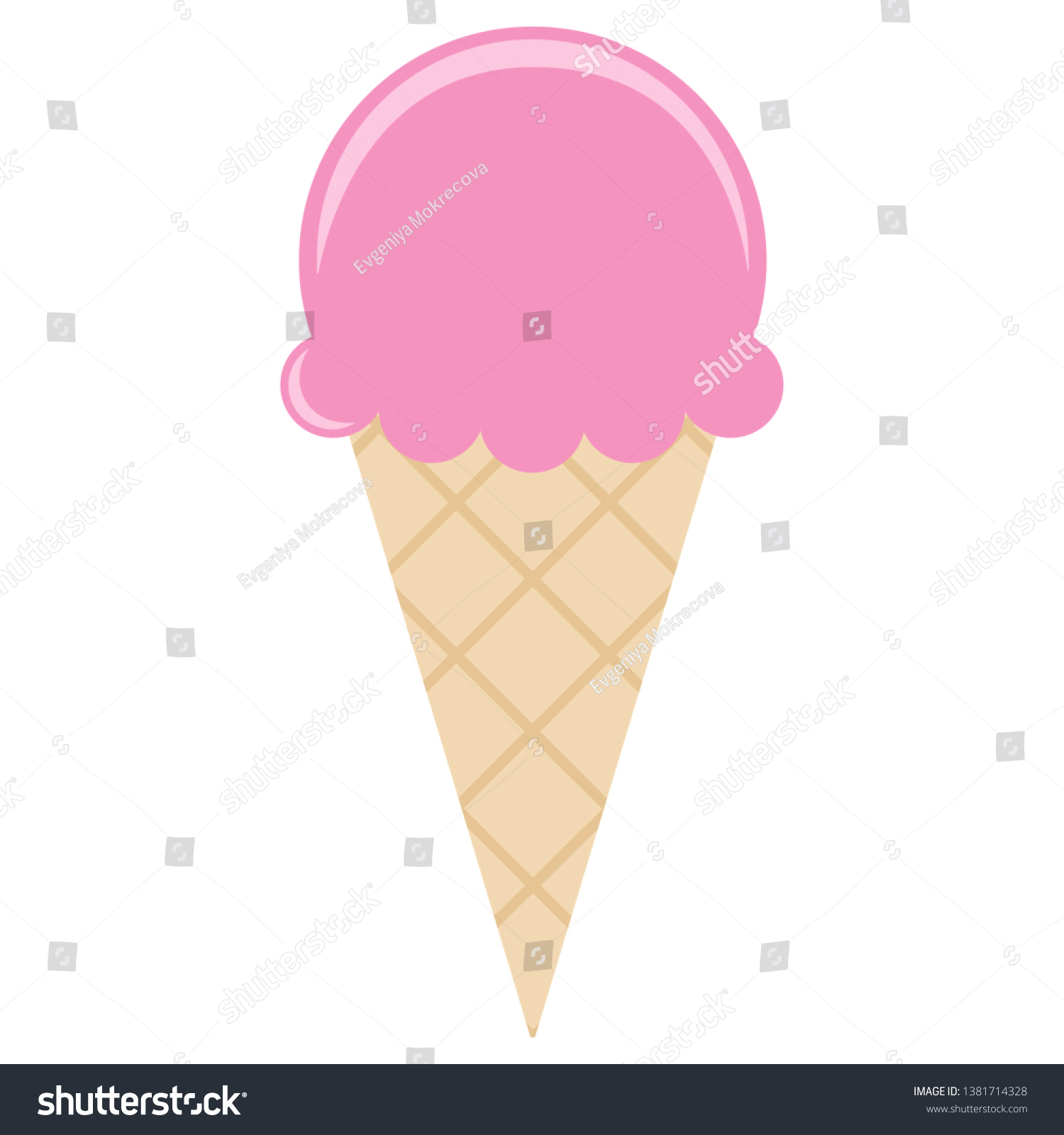 Ice Cream Waffle Cup Stock Vector (Royalty Free) 1381714328 | Shutterstock