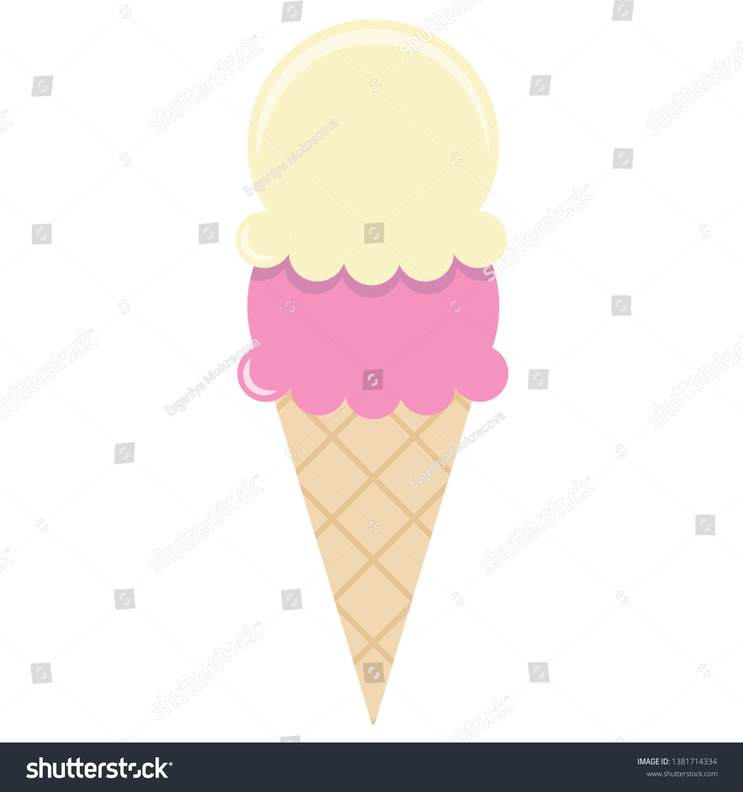 Ice Cream Waffle Cup Stock Vector Royalty Free 1381714334 Shutterstock