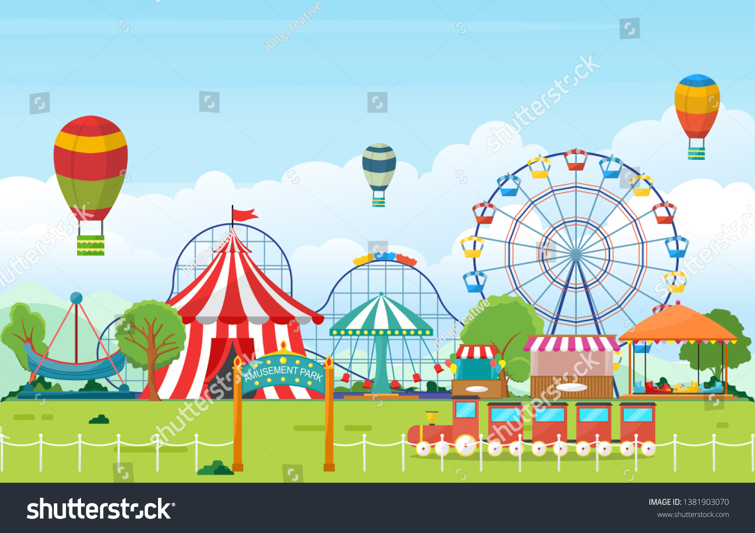 Amusement Park Circus Carnival Festival Fun Stock Vector (Royalty Free ...