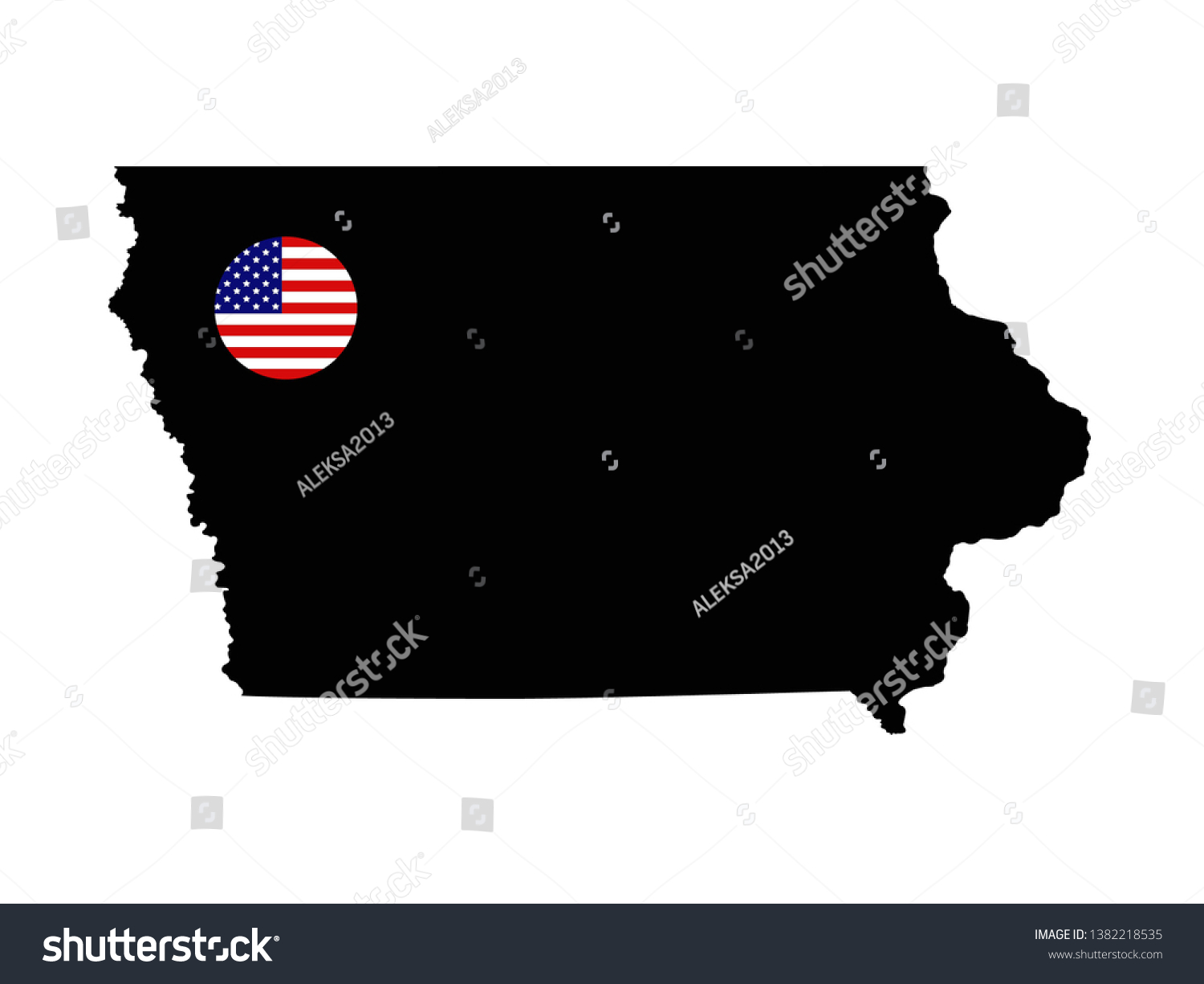 Vector Illustration Iowa Map Usa Flag Stock Vector (Royalty Free ...