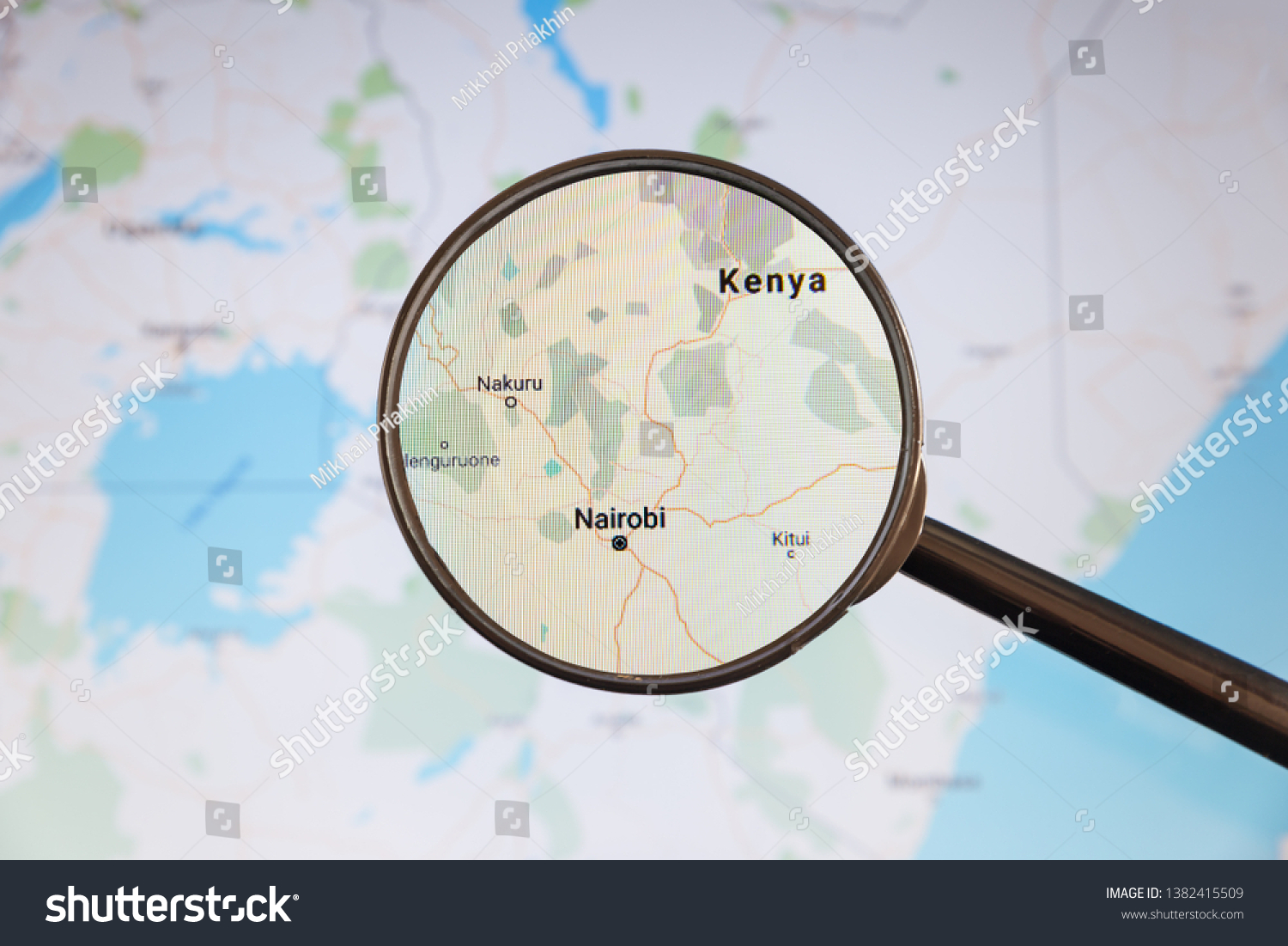 Nairobi Kenya Political Map City Visualization 1382415509 Shutterstock   Stock Photo Nairobi Kenya Political Map City Visualization Illustrative Concept On Display Screen Through 1382415509 