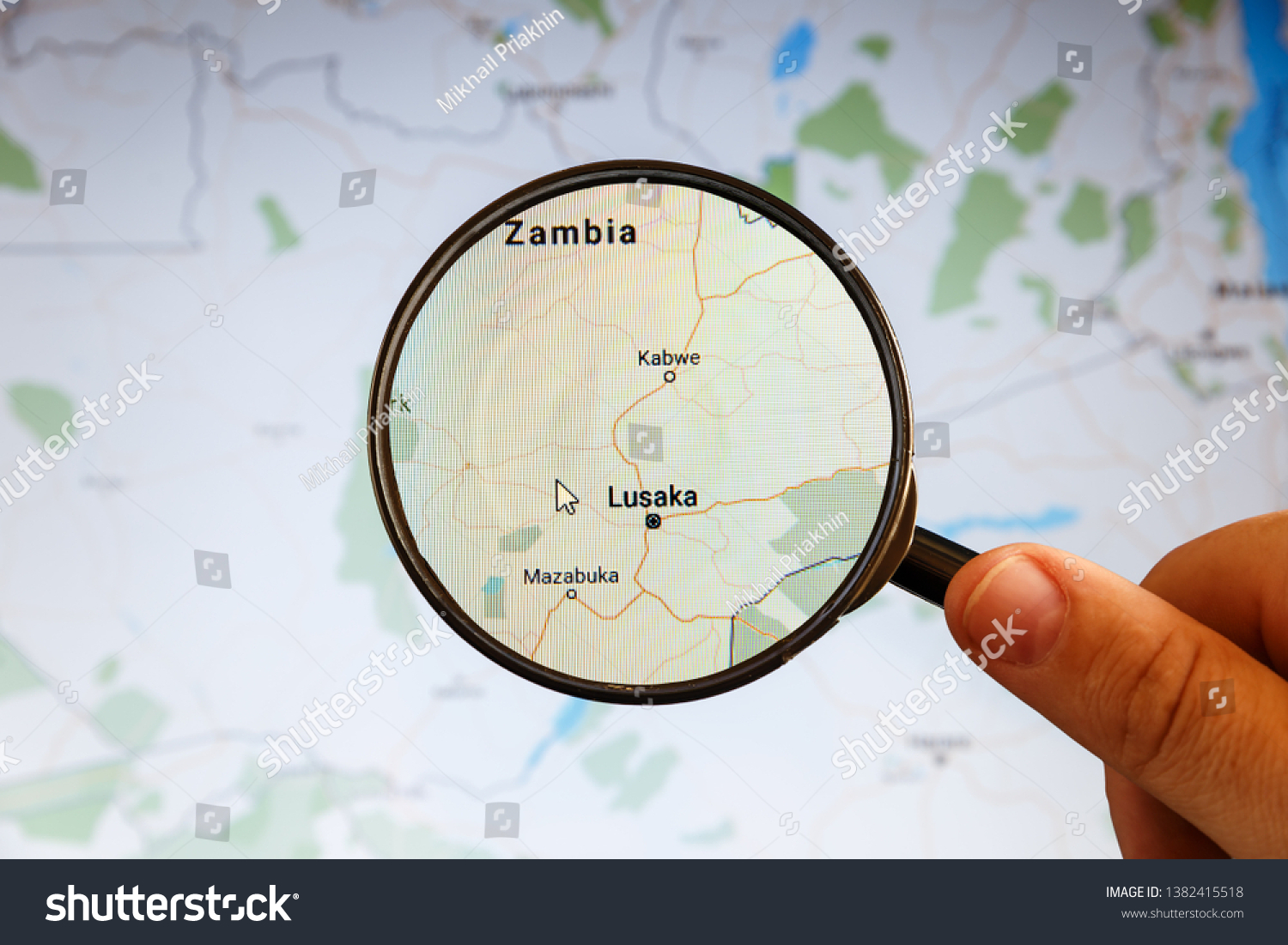 Lusaka Zambia Political Map City Visualization Nh C S N1382415518   Stock Photo Lusaka Zambia Political Map City Visualization Illustrative Concept On Display Screen Through 1382415518 