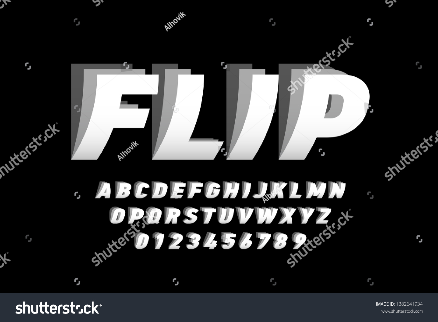 Flip Style Font Design Alphabet Letters Stock Vector (Royalty Free ...