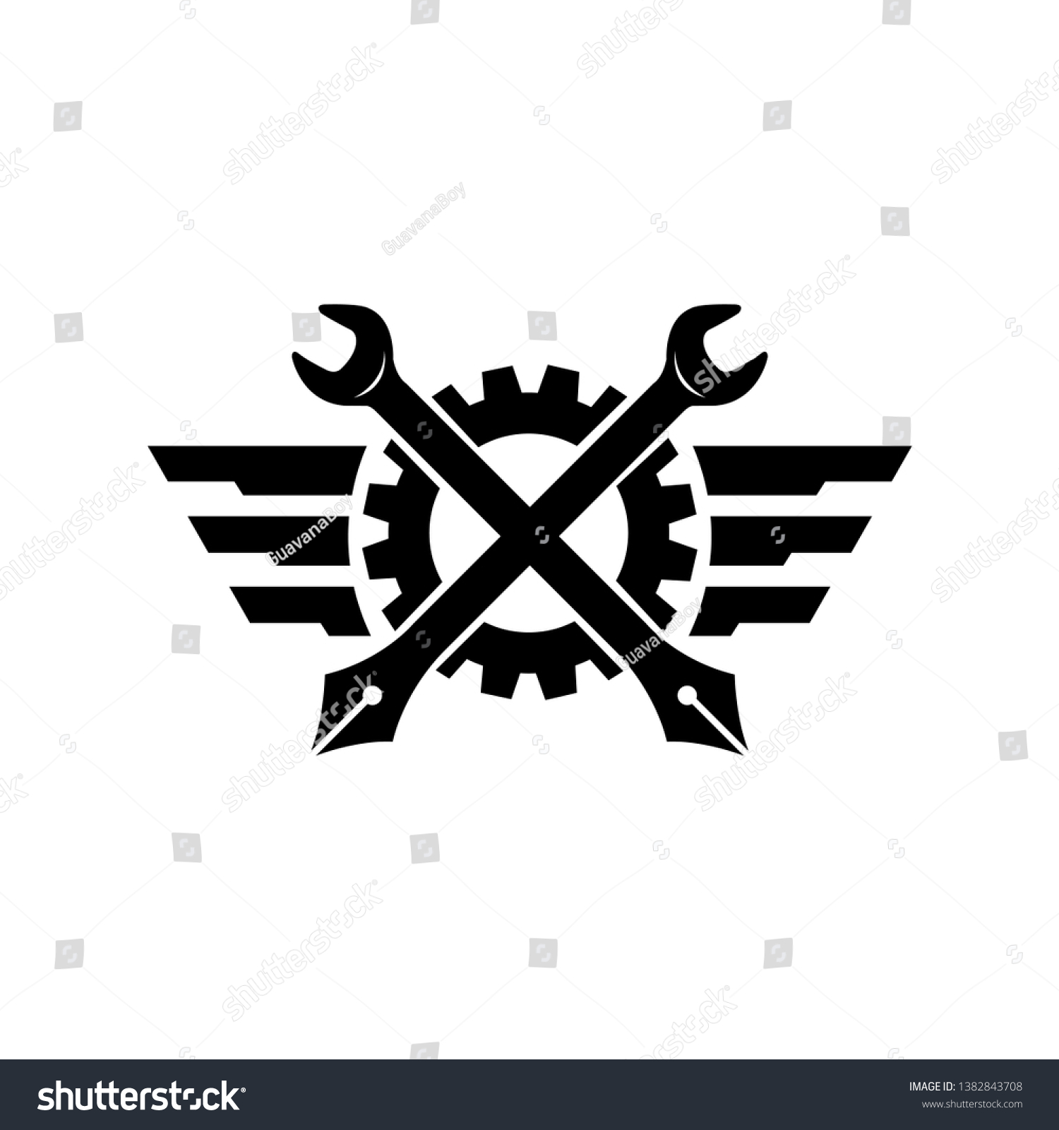 Pen Wrench Tool Vector Logo Stock Vector (Royalty Free) 1382843708 ...