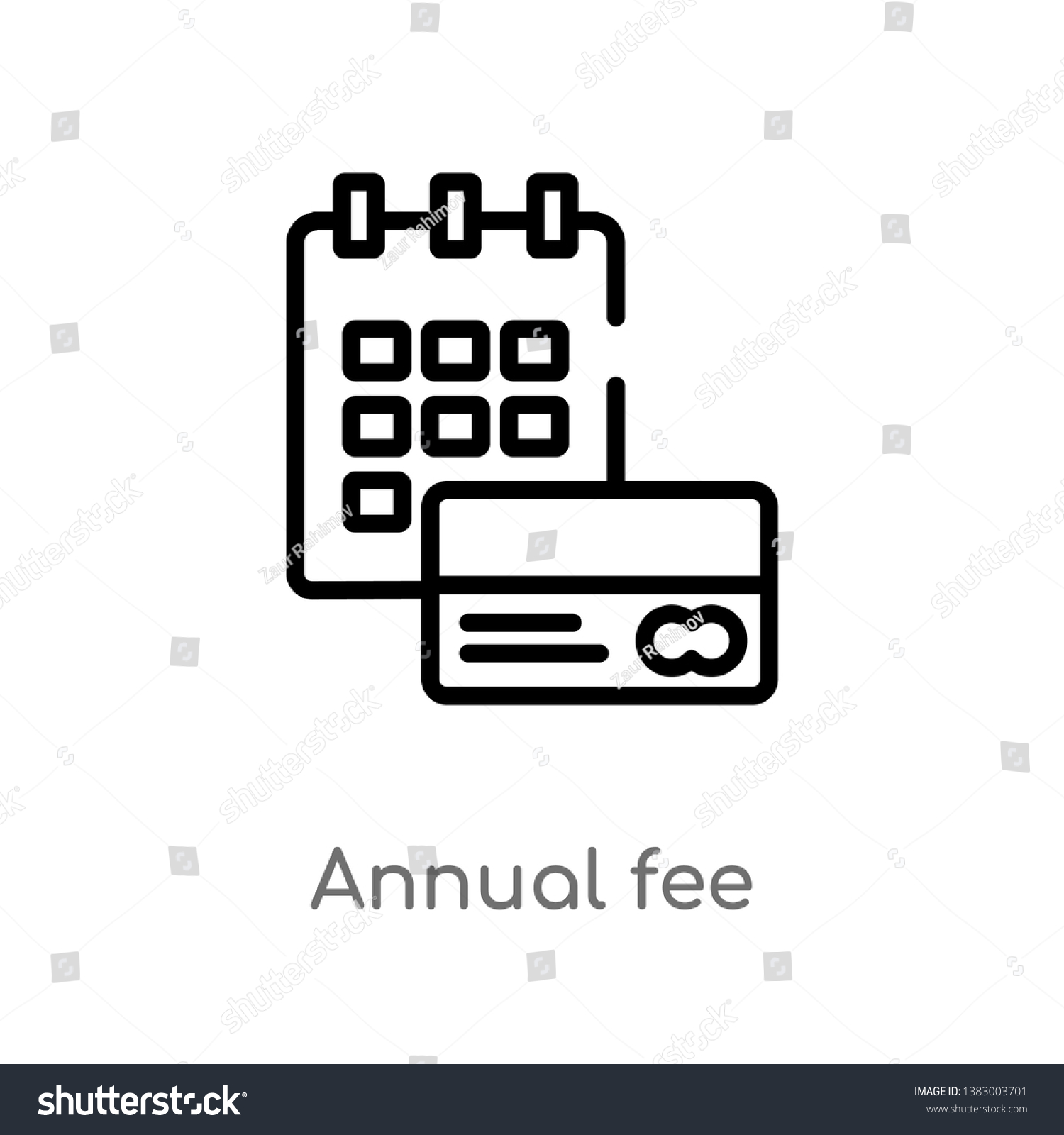 Outline Annual Fee Vector Icon Isolated Stock Vector (Royalty Free