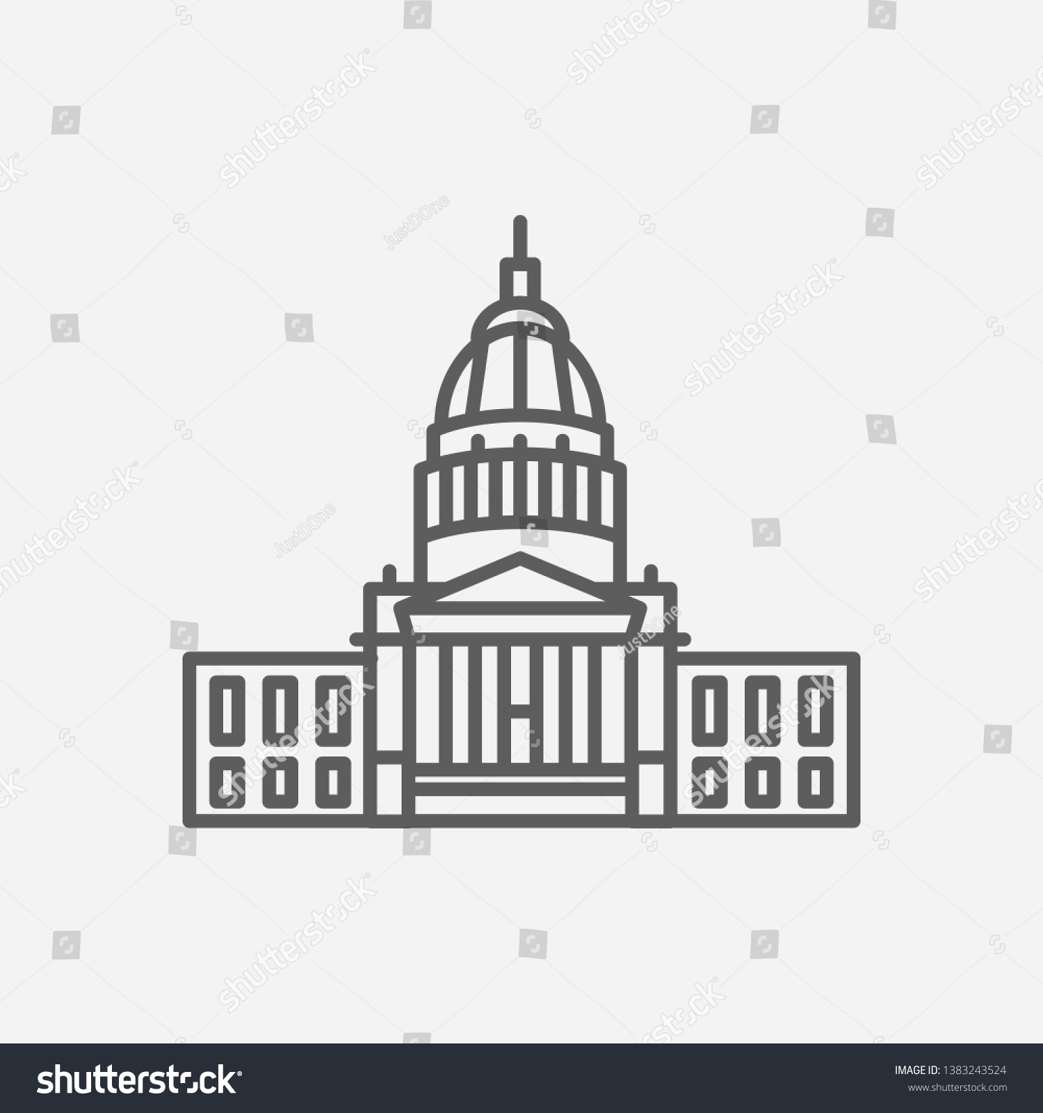 West Virginia State Capitol Icon Line Stock Illustration 1383243524 ...