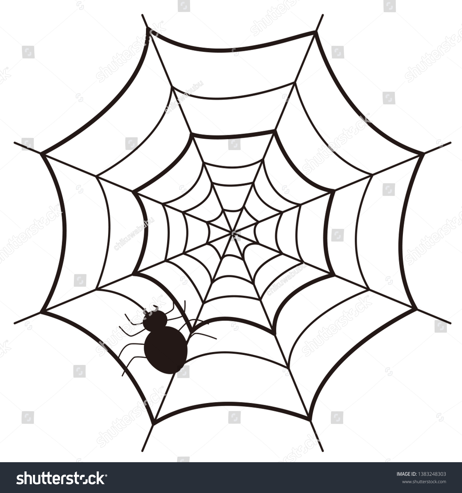 Illustration Simple Spider Web Stock Vector (Royalty Free) 1383248303 ...