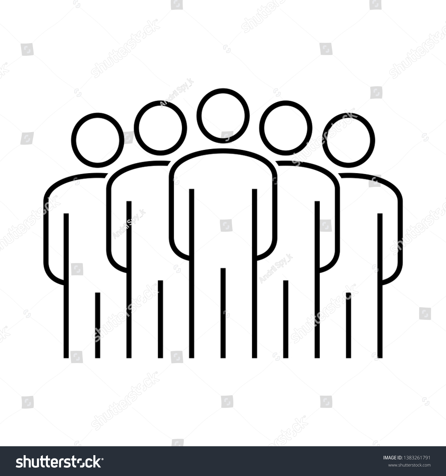 Group Five People Group Users Standing Stock Vector (Royalty Free ...