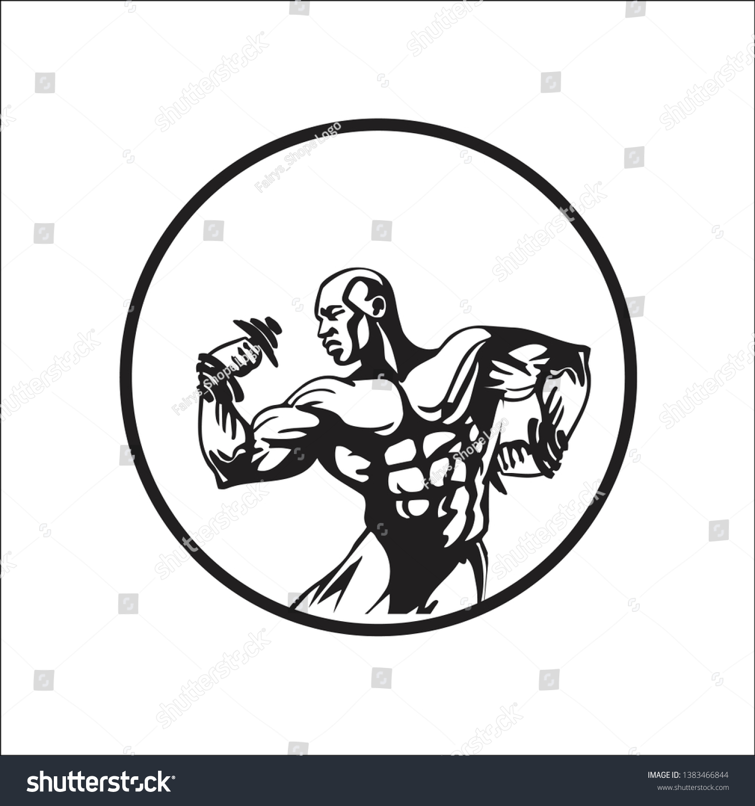 Male Fitness Silhouette Logo Design Stock Vector (royalty Free 