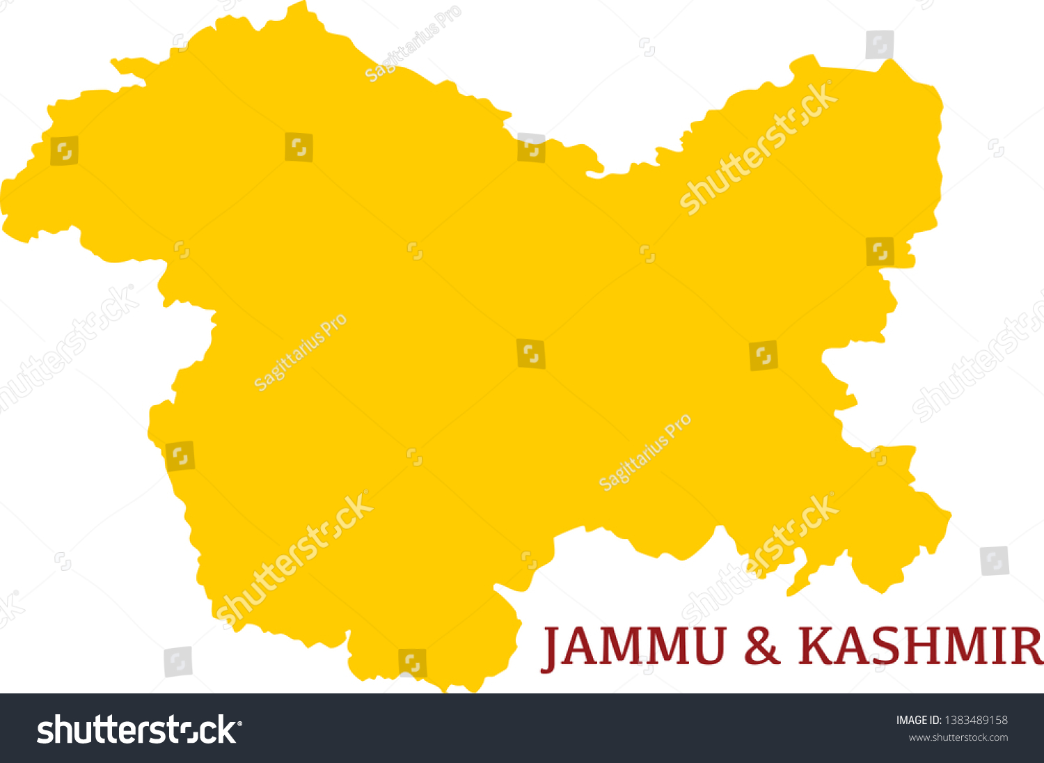 Jammu Kashmi India Vector Map High Stock Vector (Royalty Free ...